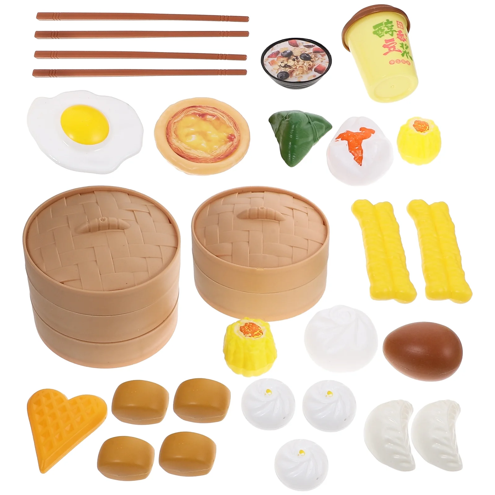 JIMING 29pcs/2 Sets Kid Cooking Toys Funny Fake Steamed Buns Steamer Toys Kitchen Toys for Girl Boy (Colorful)