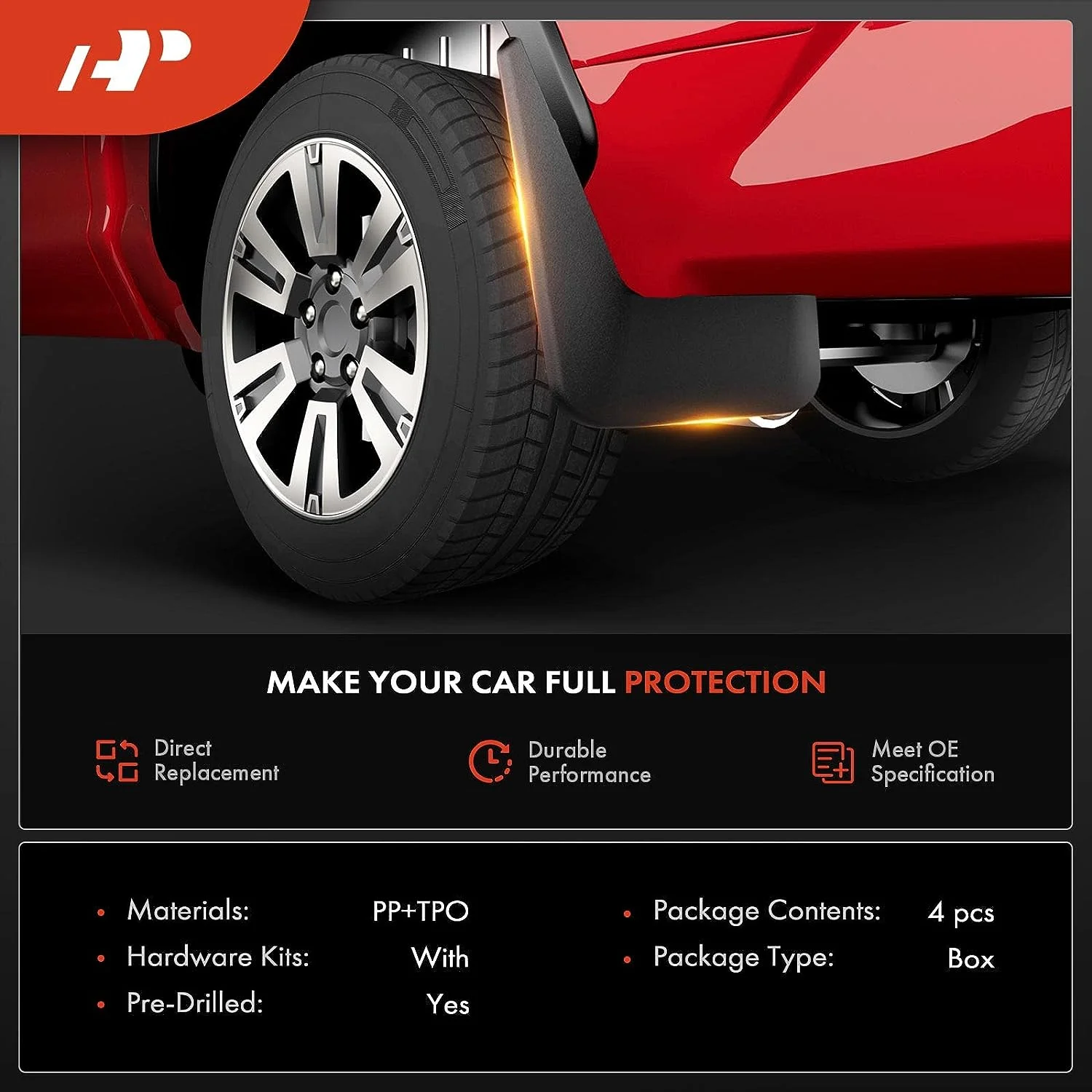 A-Premium Splash Guard Mud Flaps Fenders Compatible with Nissan 350Z 2004-2008 4-PC Set