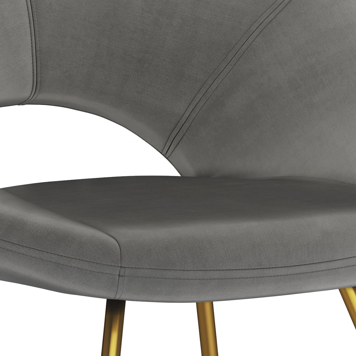 Simpli Home Barrett Mid Century Modern Accent Chair in Gray Velvet Fabric