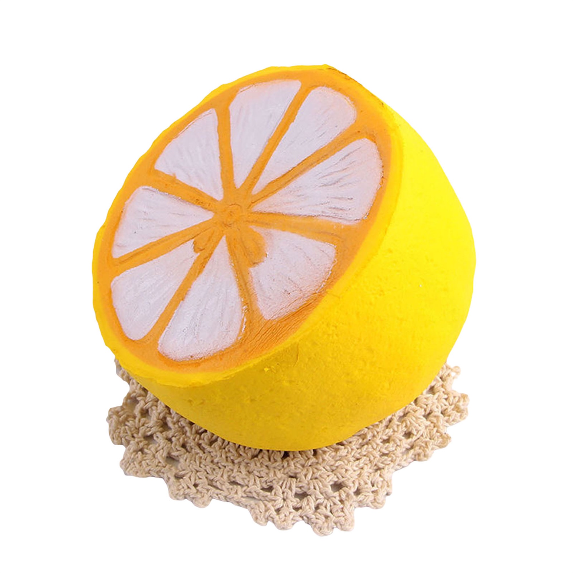 Douhoow Stress Reliever Toy Cartoon Cute Half Lemon Shape Decompression Toy Squishy Slow Rising Toy