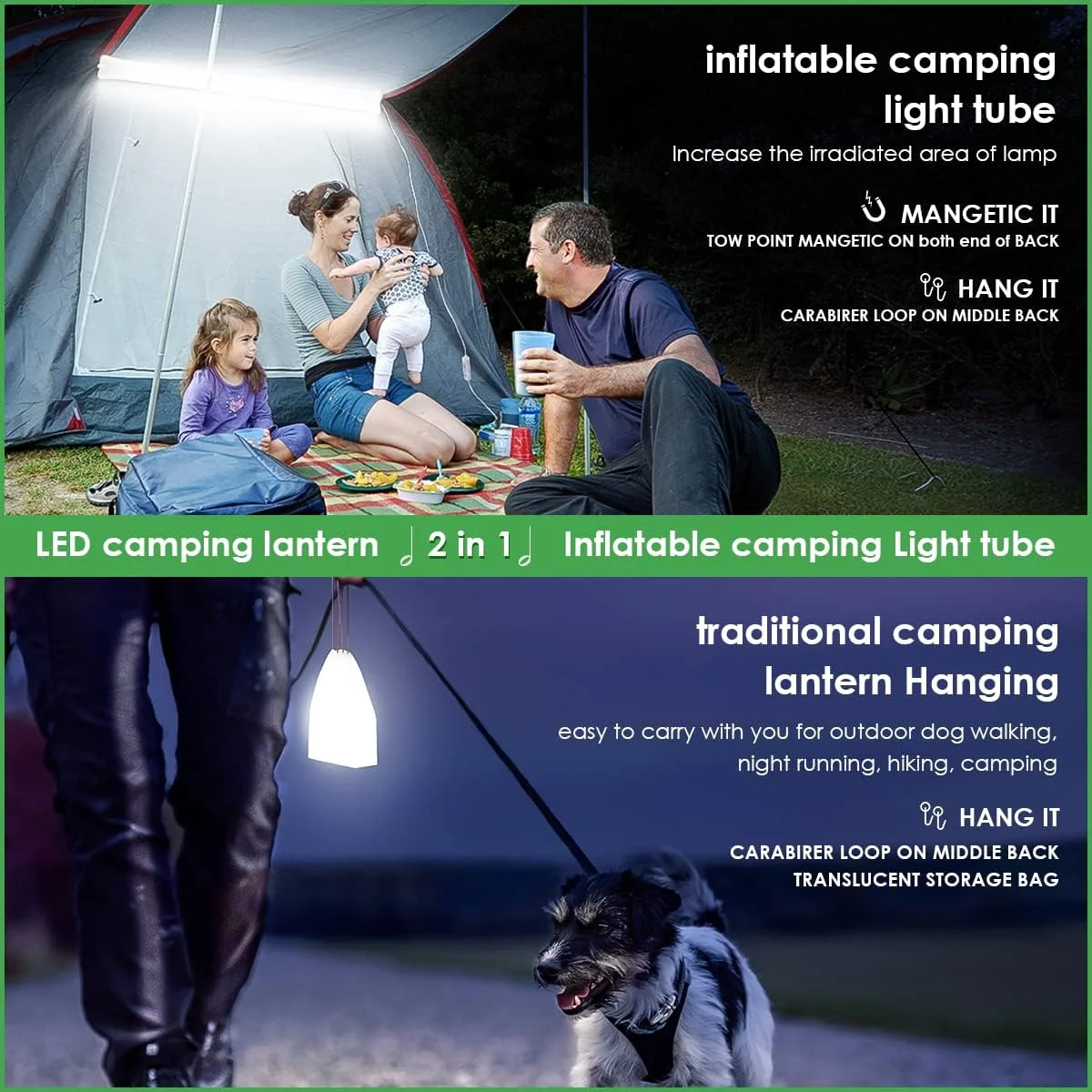 1000LM Camping Lights and Lanterns, Collapsible Outdoor LED Camping Lantern Tent Lights with Battery Powered, Portable Battery Lanterns for Power Outages Car RV Hurricane Emergency Kit Hiking Fishing
