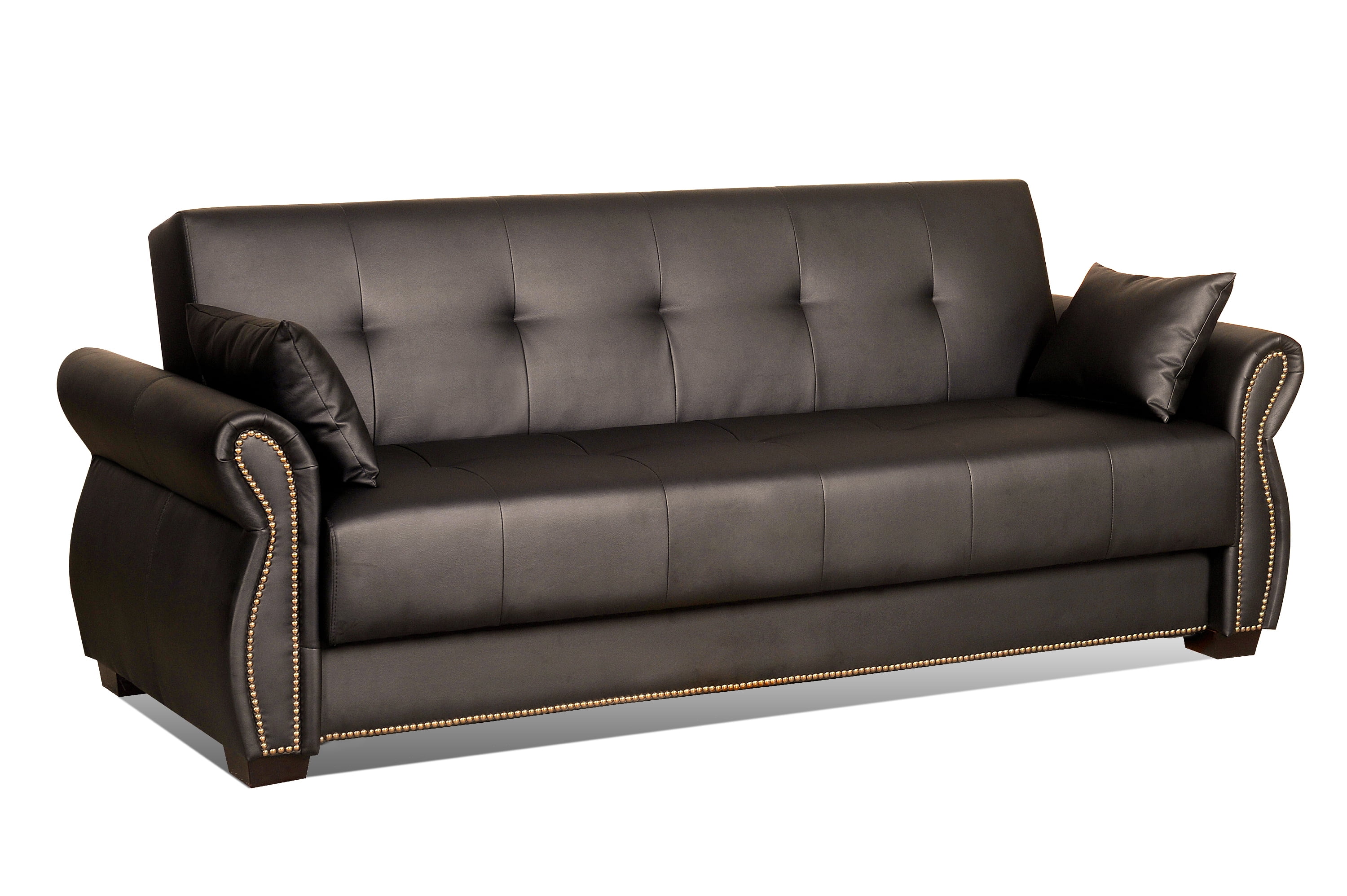 Serta Arnold Classic Sofa Bed with Storage, Java Faux Leather
