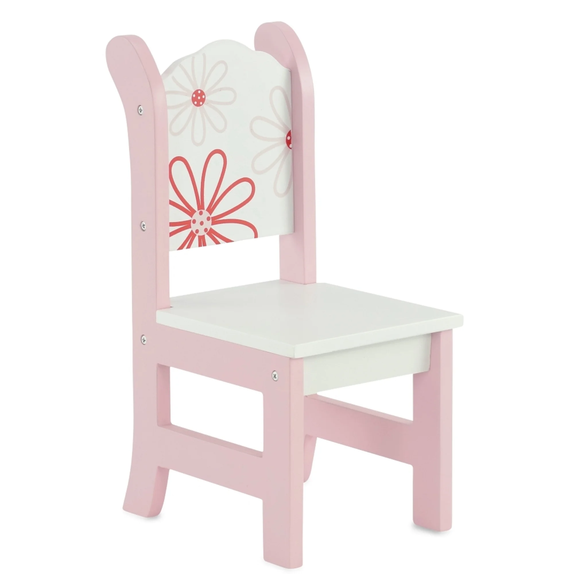 Emily Rose 18 Inch Doll Furniture & Accessories - Pink Floral Kitchen Table and 2 Chair Dining Doll Accessory Gift Set