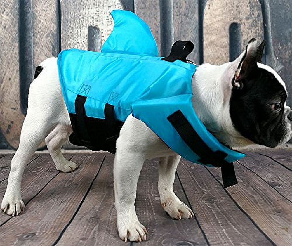 Snik-S Dog Life Jacket- Preserver with Adjustable Belt, Pet Swimming Shark Jacket for Short Nose Dog (Pug,Bulldog,Poodle,Bull Terrier) (L, Orange)