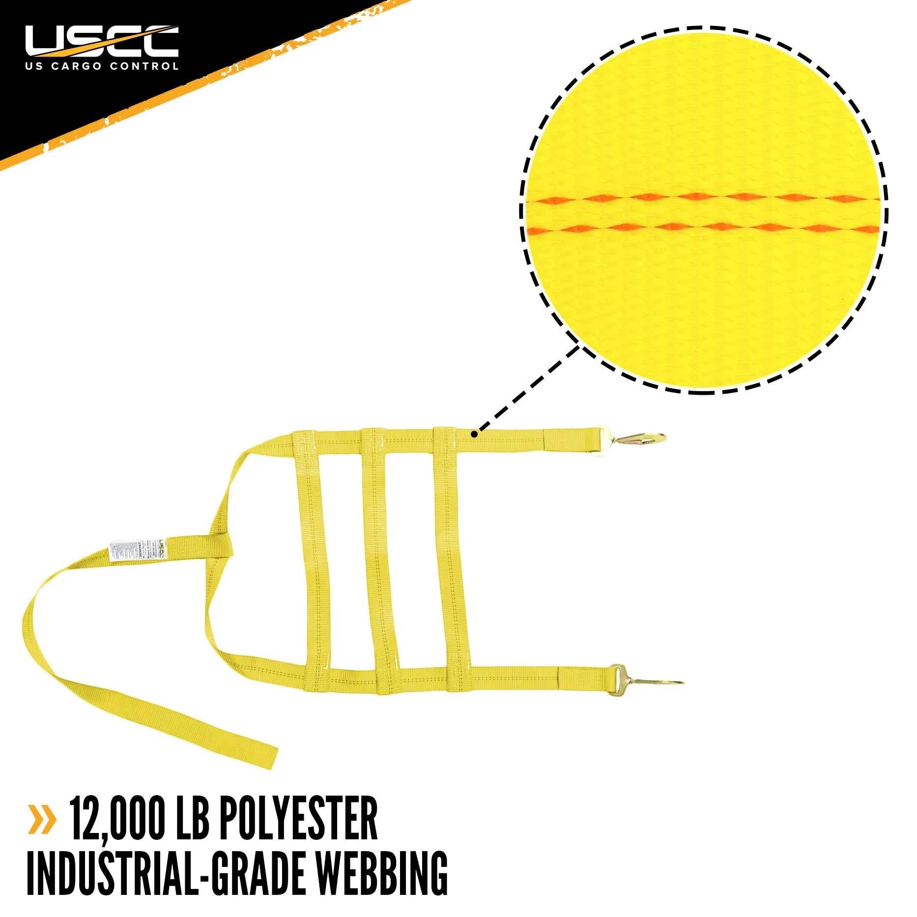 Tow Dolly Basket Strap with Twisted Snap Hooks