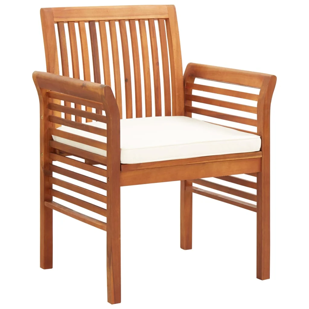 Patio Dining Chairs with Cushions 4 pcs Solid Wood Acacia