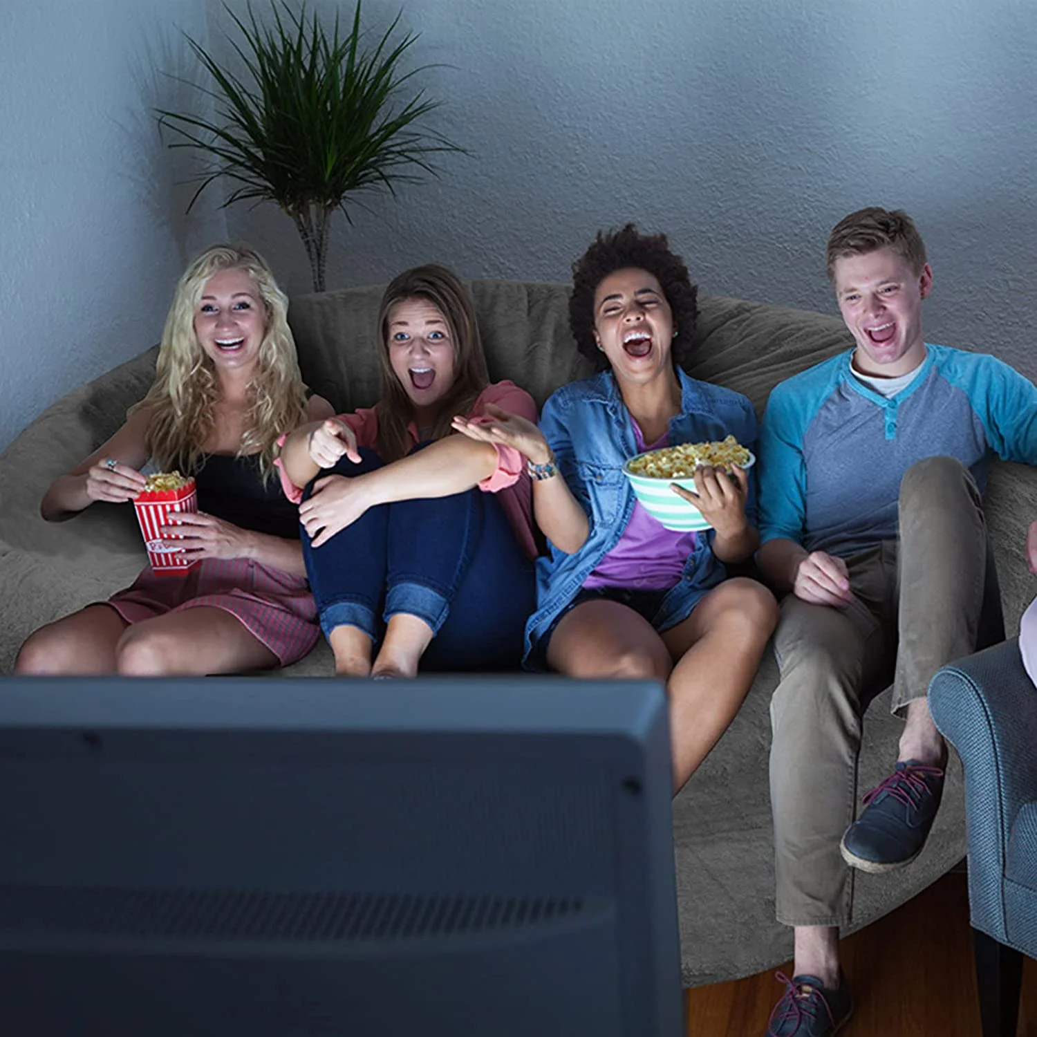 Bean Bag Chair Cover, Chair Cushion, Giant Big Round Soft Fluffy PV Velvet Sofa Bed Cover, Living Room Furniture, Lazy Sofa Bed Cover(Only Chair Cover,No Filler),5ft Black