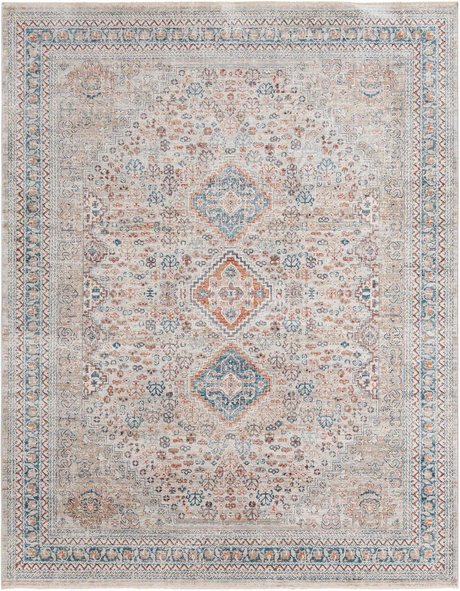 Rugs.com Newport Collection Rug – 7' 10 x 10' 2 Multi Medium Rug Perfect For Living Rooms, Large Dining Rooms, Open Floorplans