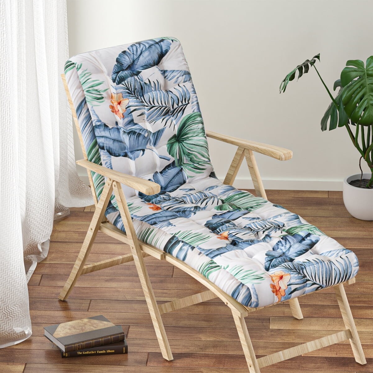 Lounge Chaise Chair Tufted Soft Comfort Deck Chaise Blue
