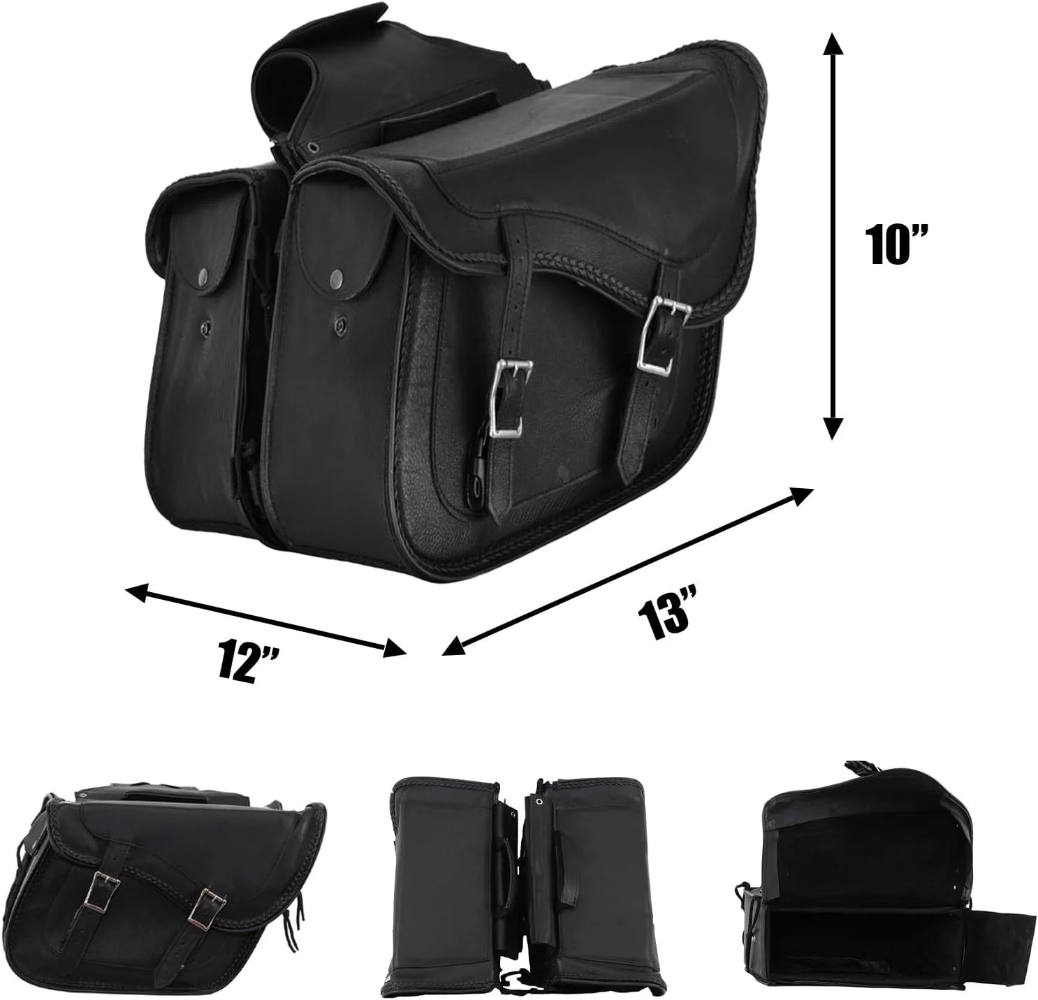 Dream Apparel Motorcycle Saddle Bags Leather Motorcycle Luggage Bag Waterproof Universal