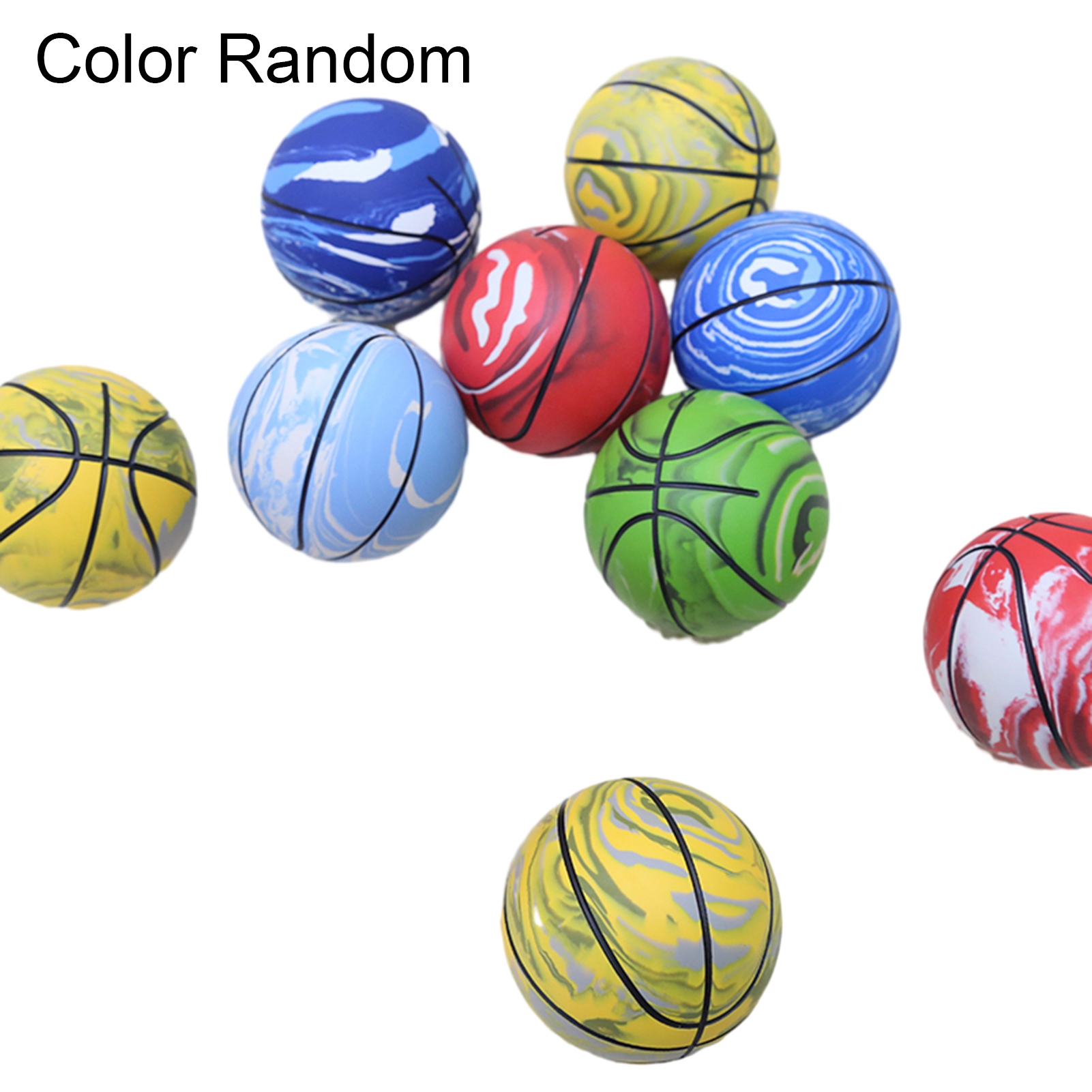 Yasu Toy Balls High Elastic Balls Mini Basketball Toy Eco-friendly High Elasticity Non-inflatable Rubber Ball for Kids Endless Fun