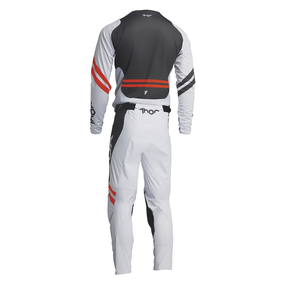Thor Youth Pulse Cube Jersey and Pant Combo Grey/Orange (Youth X-Small / Pants 18)