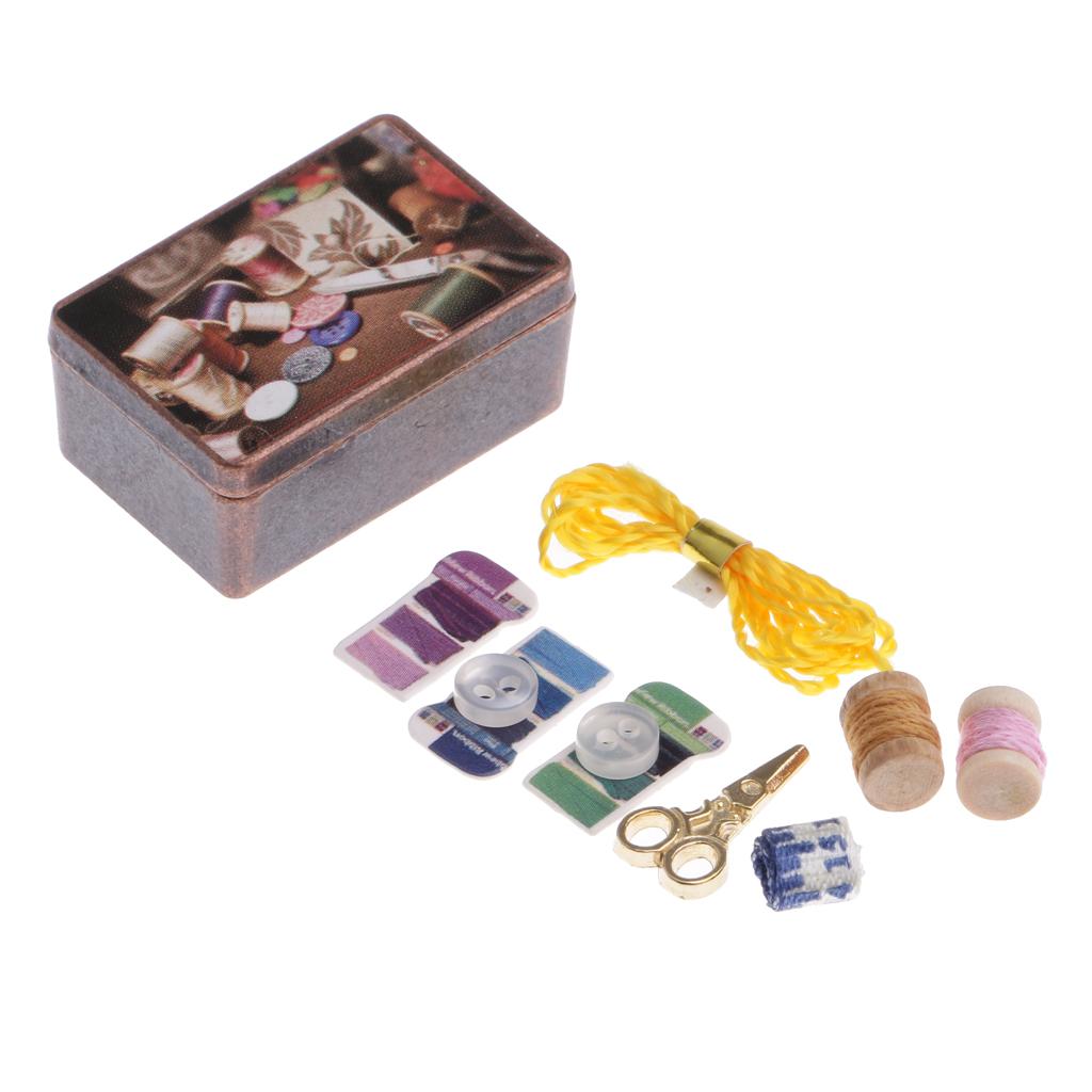 Dollhouse Miniature Furniture Metal Vintage Sewing Tools /12 Scale