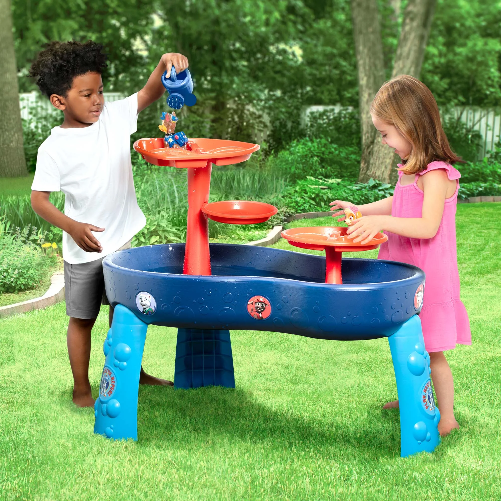 PAW Patrol Water Table by Delta Children - 3-Tier Water Table with 11-Piece Toy Set, Blue