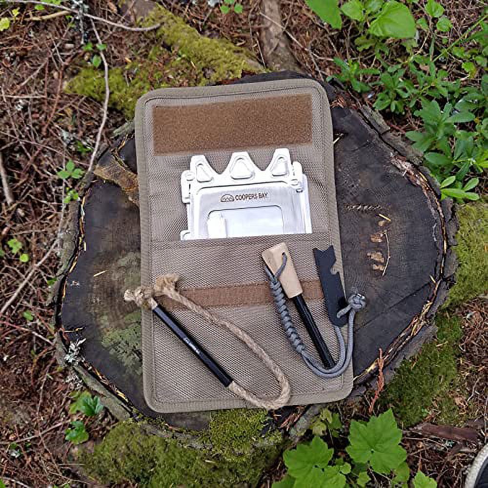 Hiker Twig Stove and Ferro Firestarting Package - Choice or Stainless Steel or Titanium