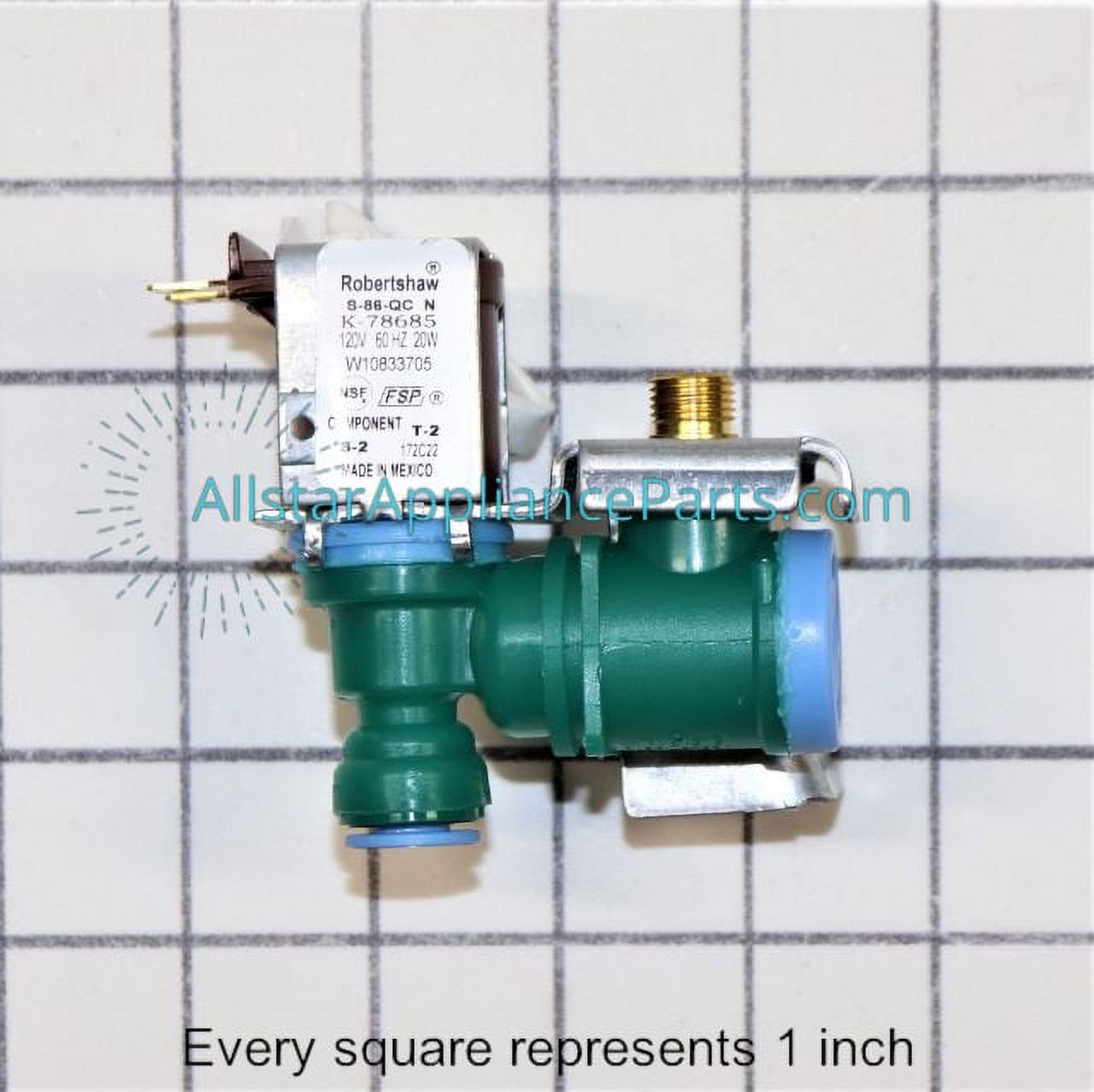 Whirlpool Refrigerator Water Inlet Valve W10865826