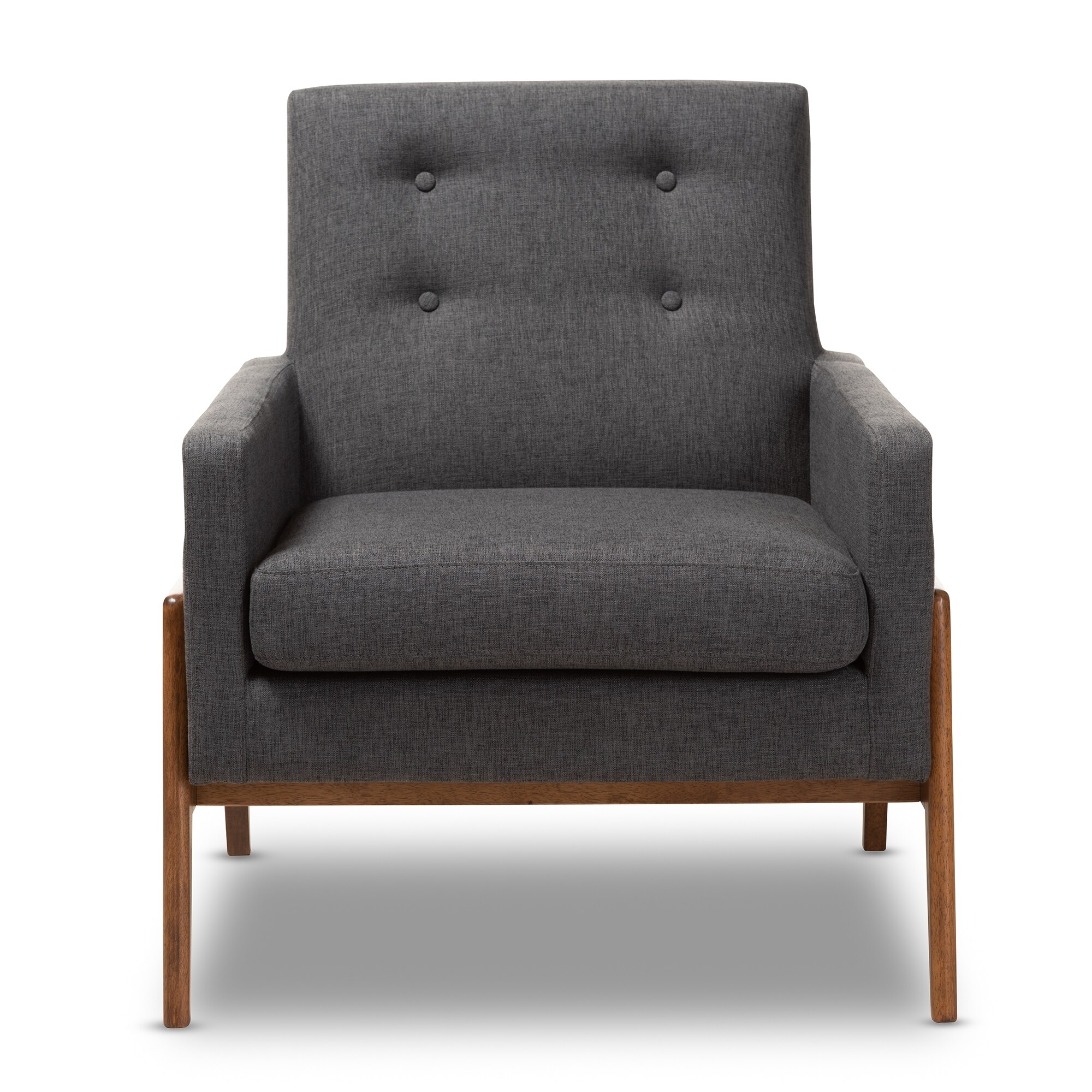 Baxton Studio Mid-Century Lounge Chair by  Charcoal Fabric Fabric