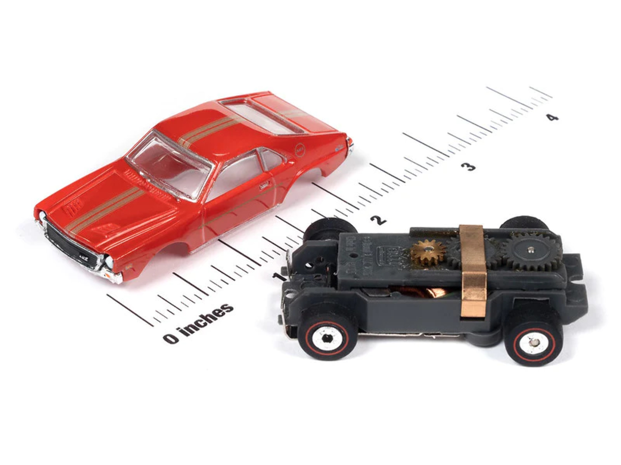 Auto World Thunderjet SC394-3A 2023 R3 COLLIER MOTORS - 1969 AMC AMX (RED) HO Scale Slot Car