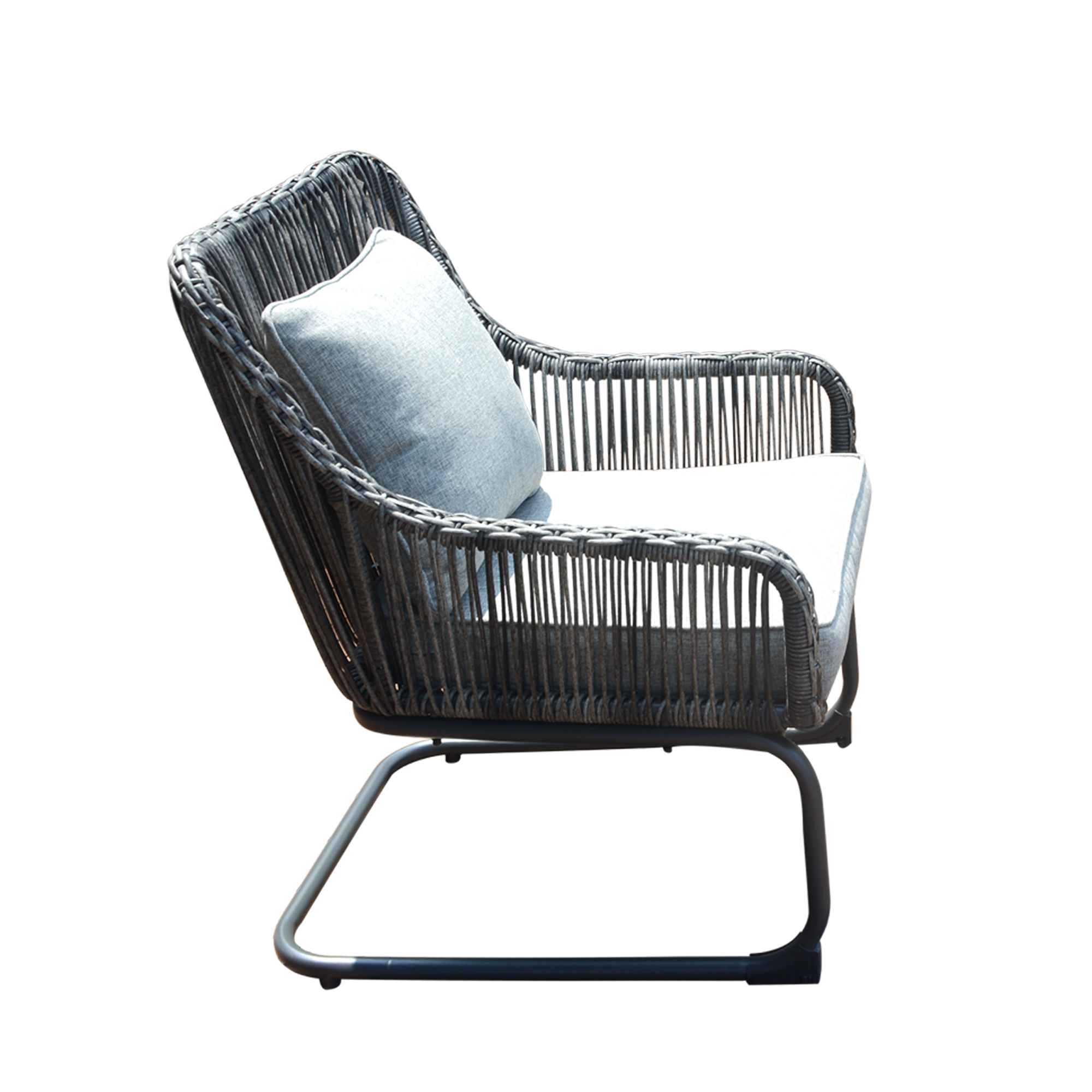 Oasis Casual Nadir 3 Pcs Outdoor 100% Hand-Woven Wicker KD Spring Sofa Chair Patio Conversation Set