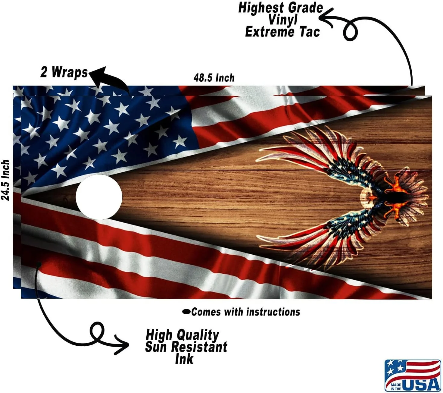 American Eagle Board Wraps, Decals And Wraps For Boards (Set Of 2), Skins For Boards ( Wraps )