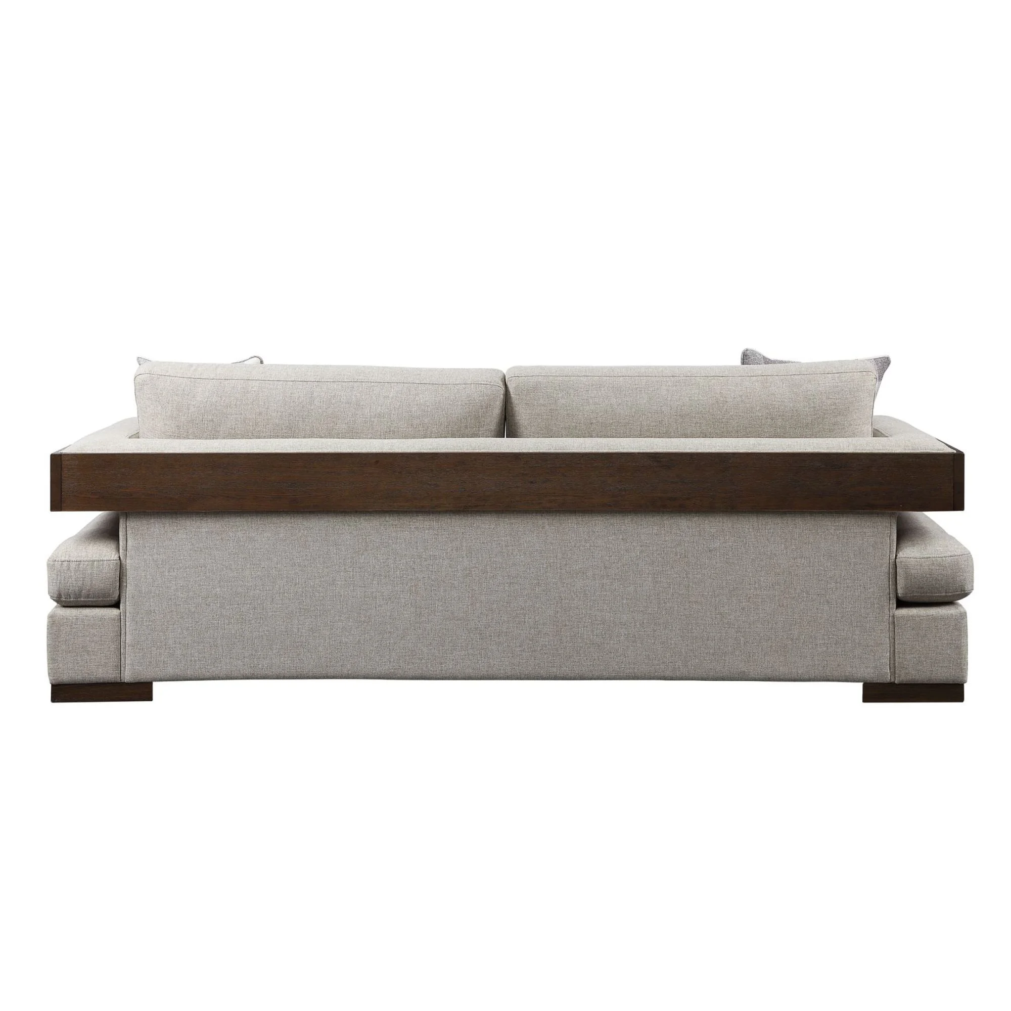Miekor Furniture Niamey Sofa W/4 Pillows, Fabric & Walnut