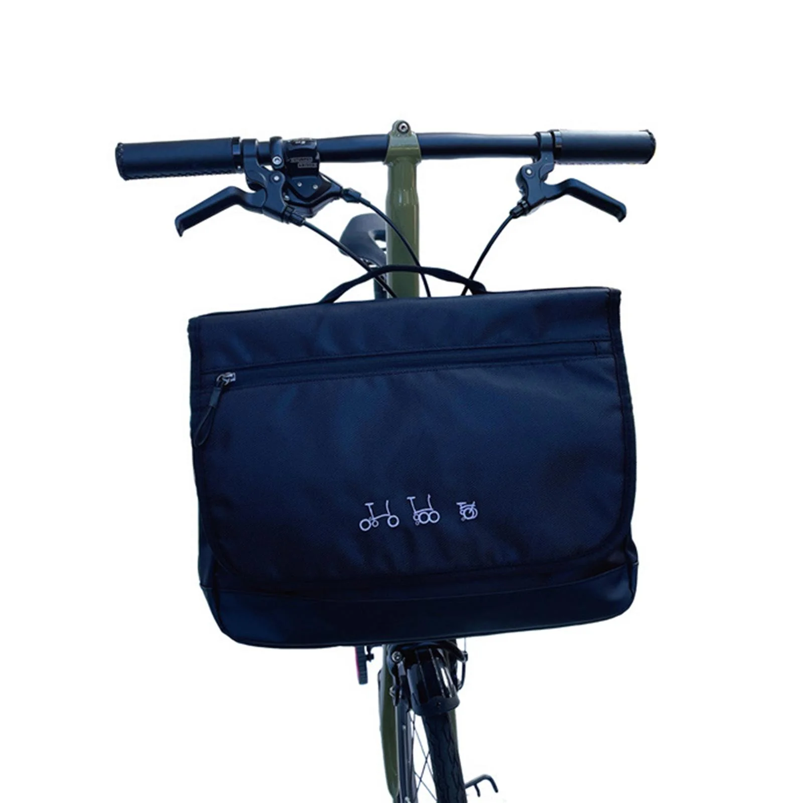 Folding Bike Basket Handlebar with Rain Cover Bike Front Carrier for Camping Riding Outdoor Cycling