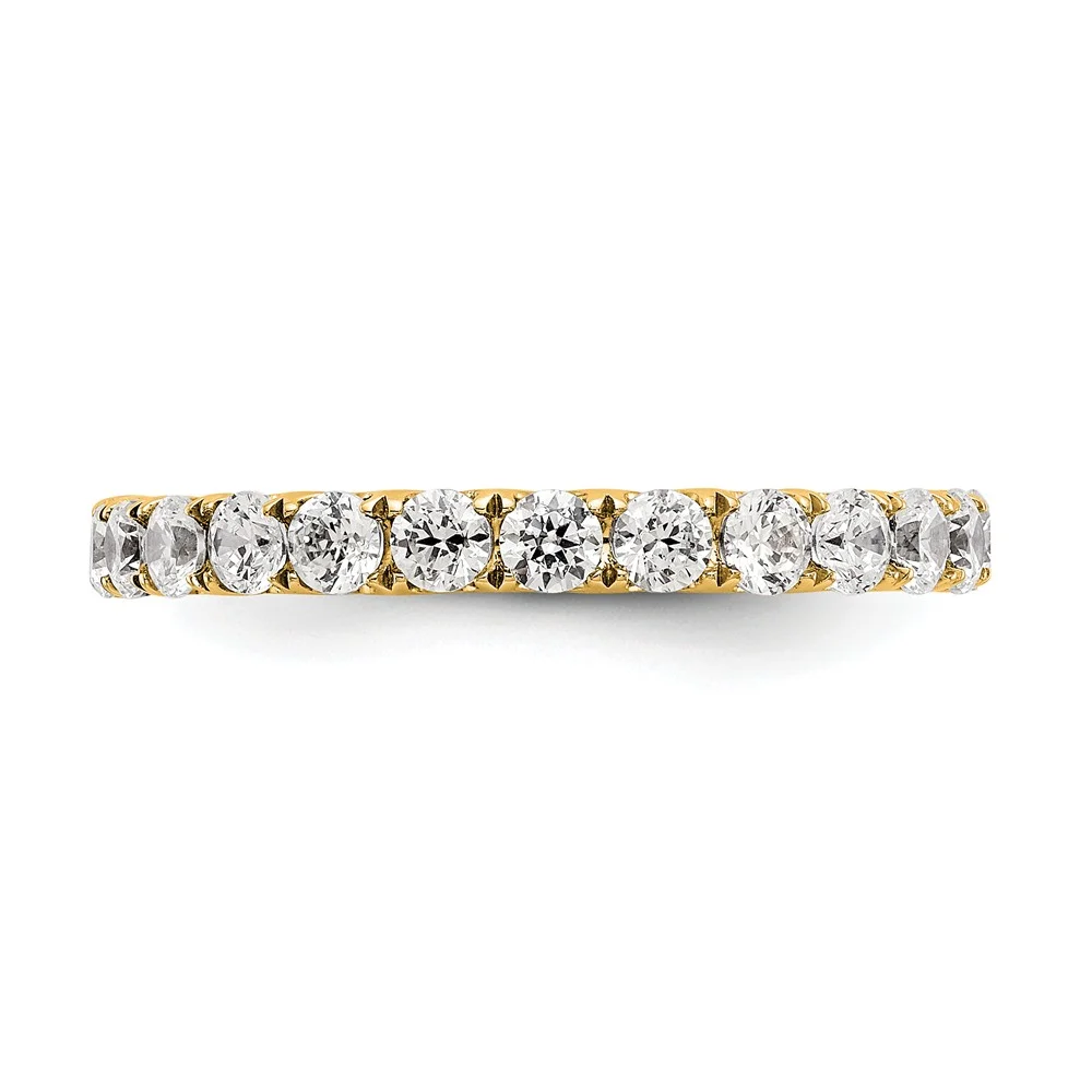 14K Yellow Gold Ring Band Eternity Diamond, Lab Grown Round, Size 5