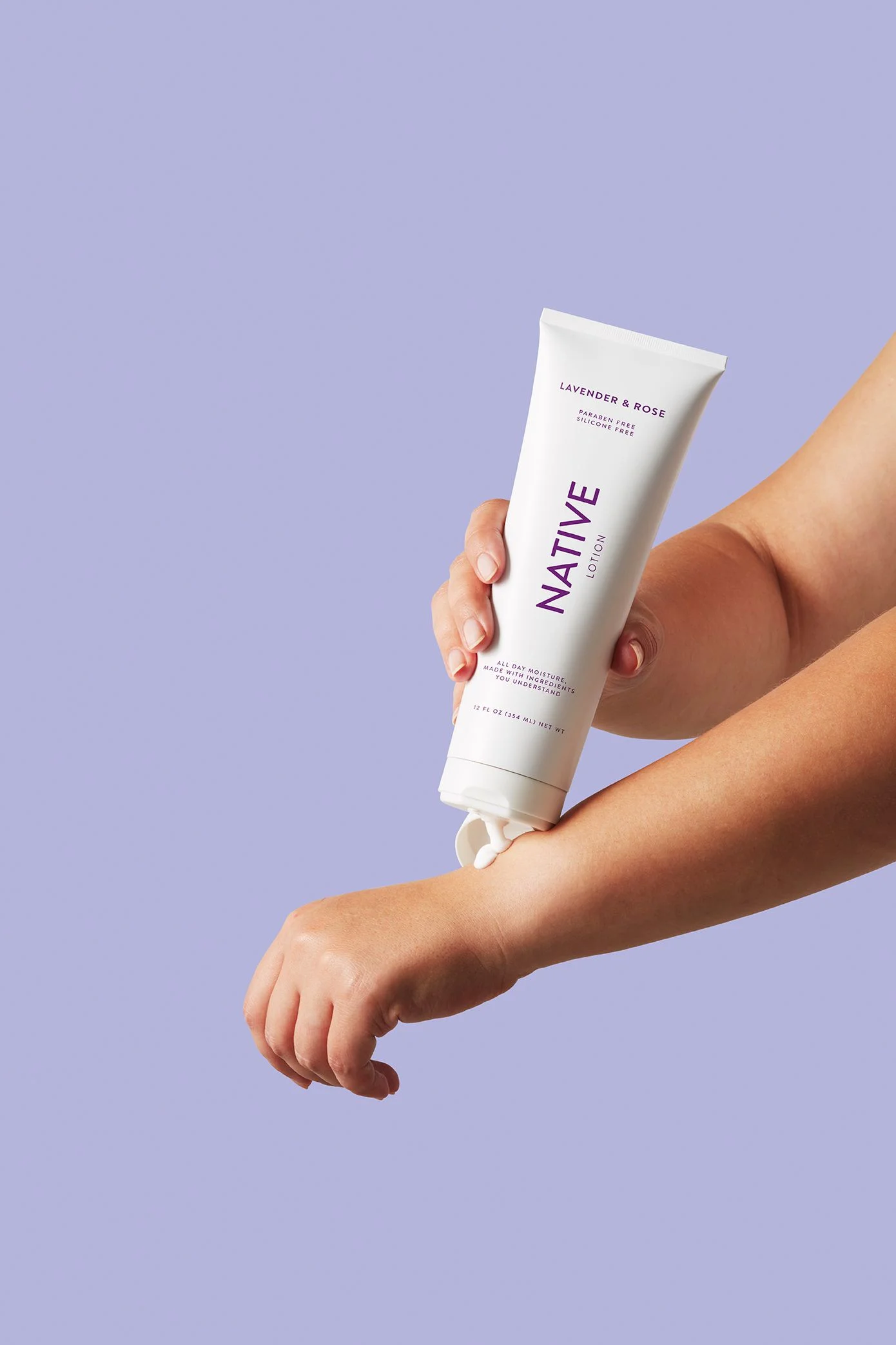 Native Lotion All Day Moisture for Skin - Lavender & Rose - 12 fl. oz. (354 mL)