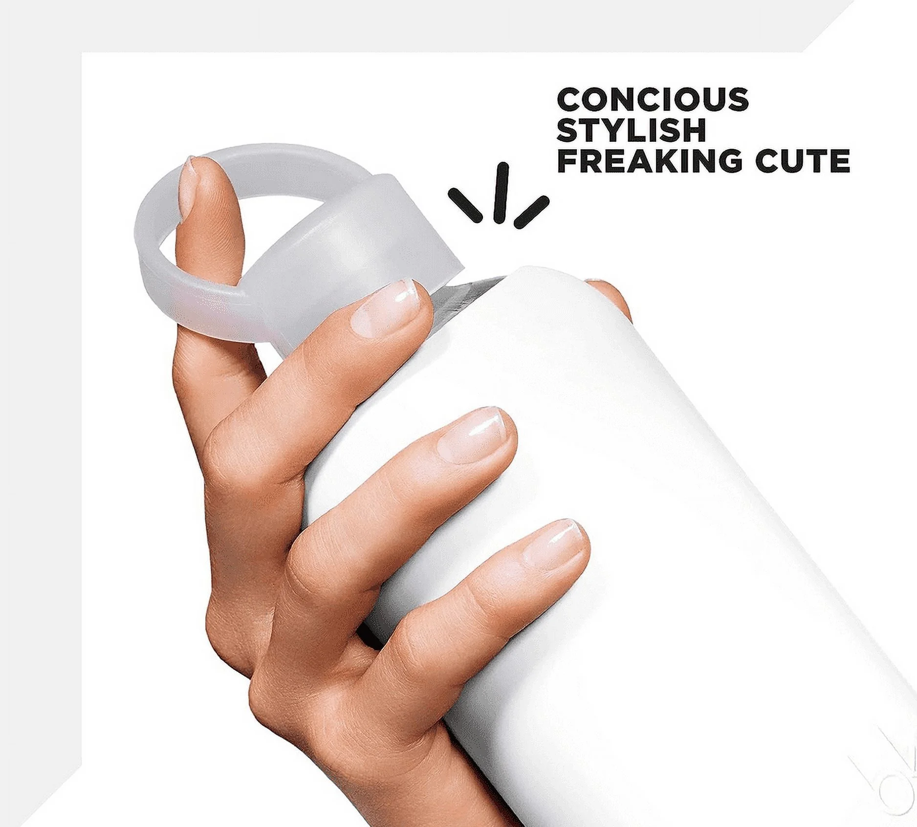 bkr Little Smooth Winter (Opaque White) - 16oz/500ml - Glass Water Bottle -  - Dishwasher Safe - Removable Silicone Sleeve - BPA Free