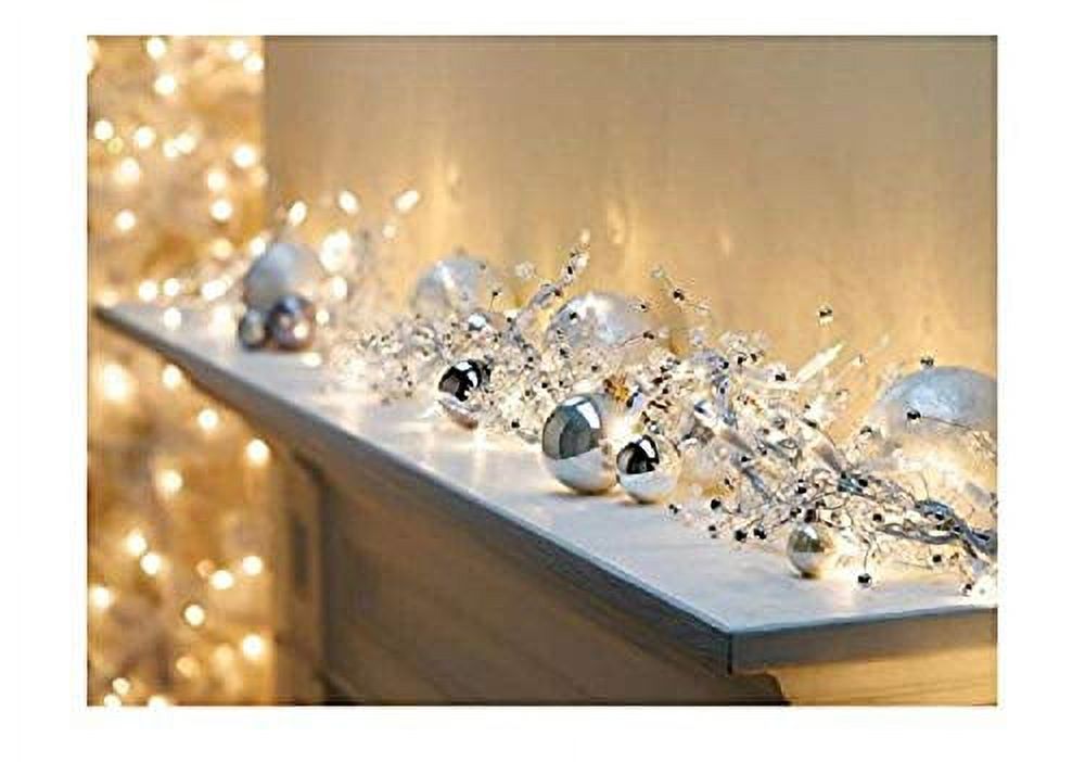 GE 9 ft Glitter Gem Garland Christmas Holiday Decoration Lights with 100 Constant On Clear Bright Indoor Lights