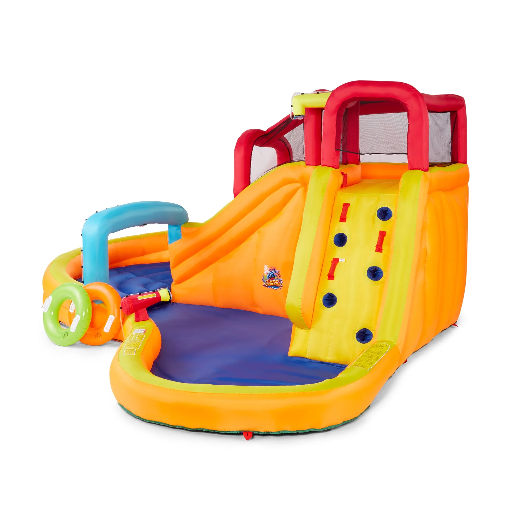 Banzai Inflatable Lazy River Adventure Water Park and Battle Bop Combo Pack