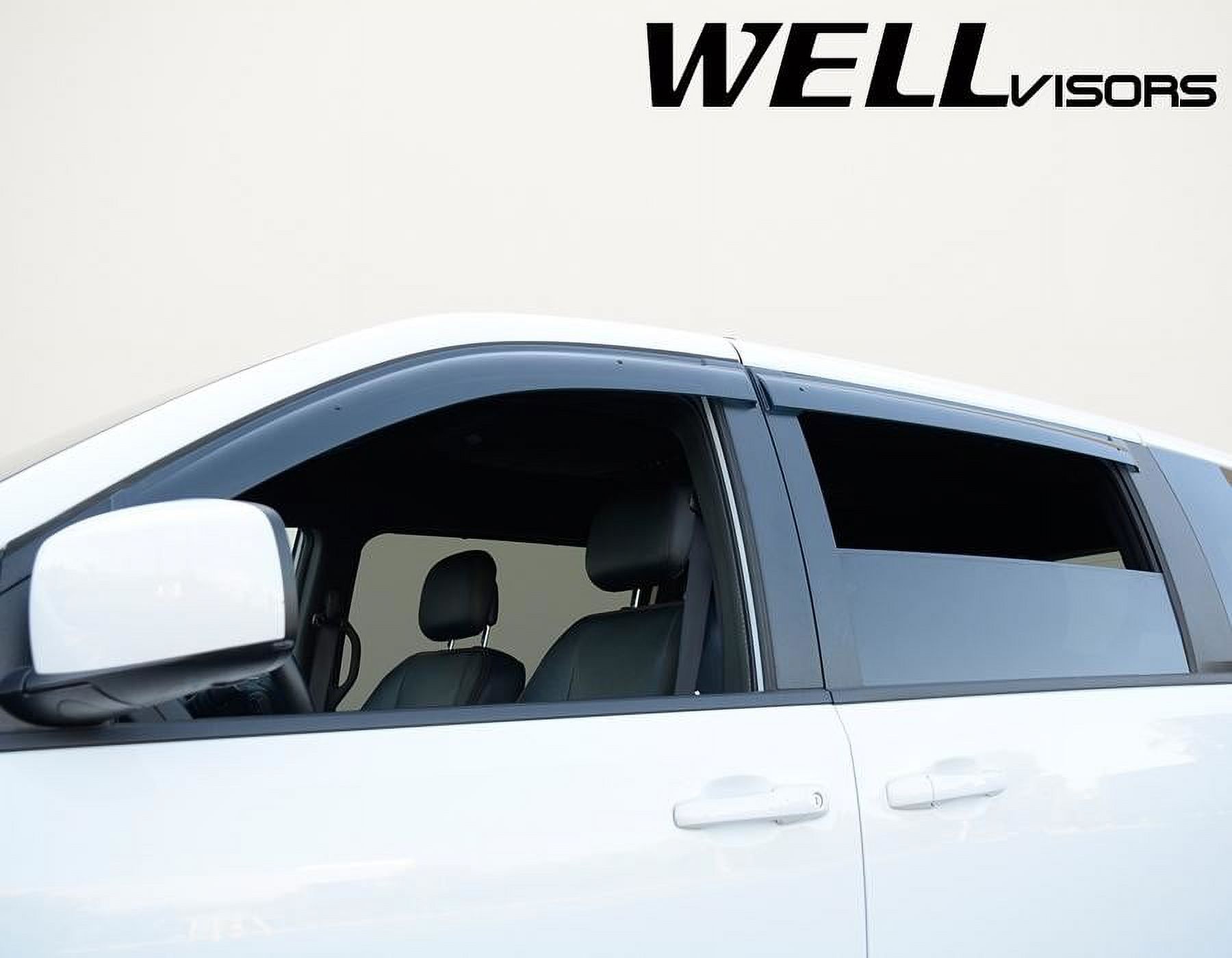 Wellvisors Side Window Visors Deflectors Rain Guards Premiums Series for 2008-2020 Dodge Grand Caravan 3-847DG005