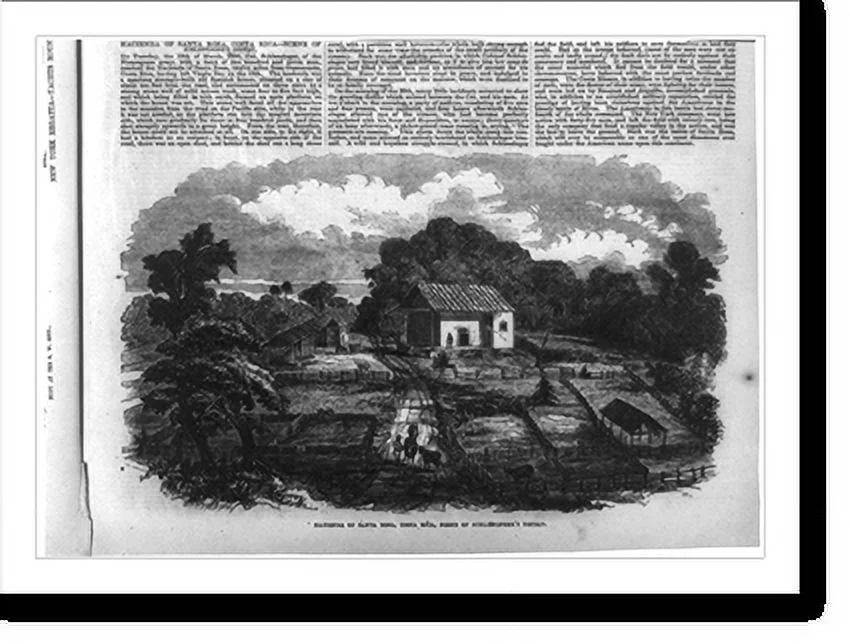 Historic Framed Print, [Gen. Wm. Walker's Exp. in Nicaragua]: Hacienda of Santa Rosa, Costa Rica, scene of Schlessinger's defeat [Mar. 19], 17-7/8