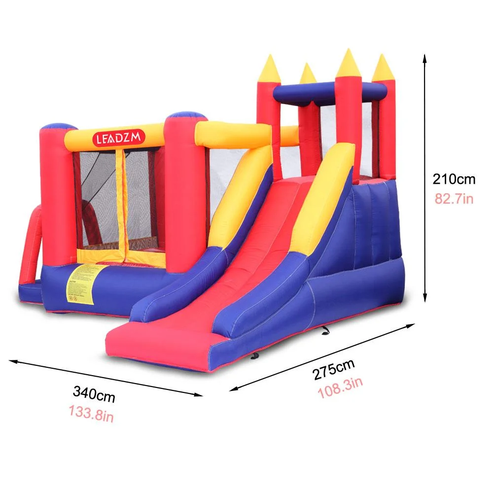 UBesGoo Kids Safety Three Play Areas Inflatable Bounce House Jumper Castle Slide with 450 Watt Blower