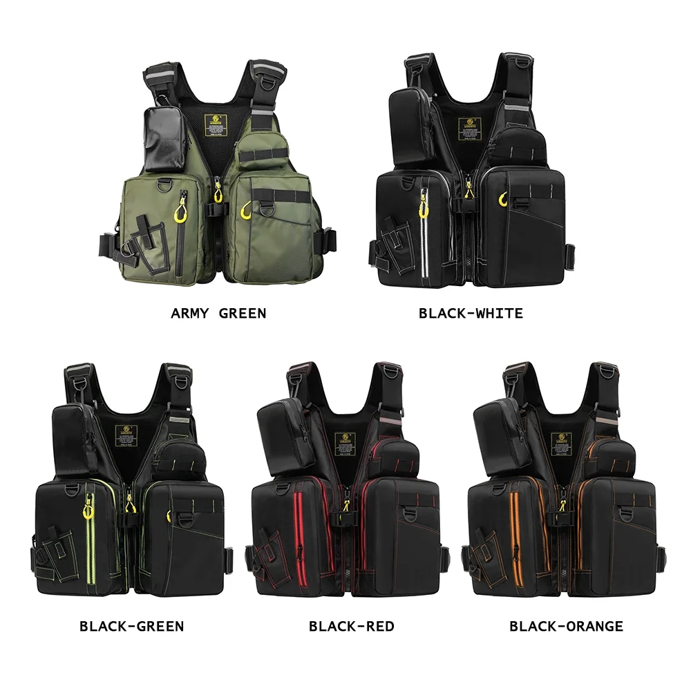 JARUSITE Fishing Multiple Pockets Floatation Vest Adults Waistcoat