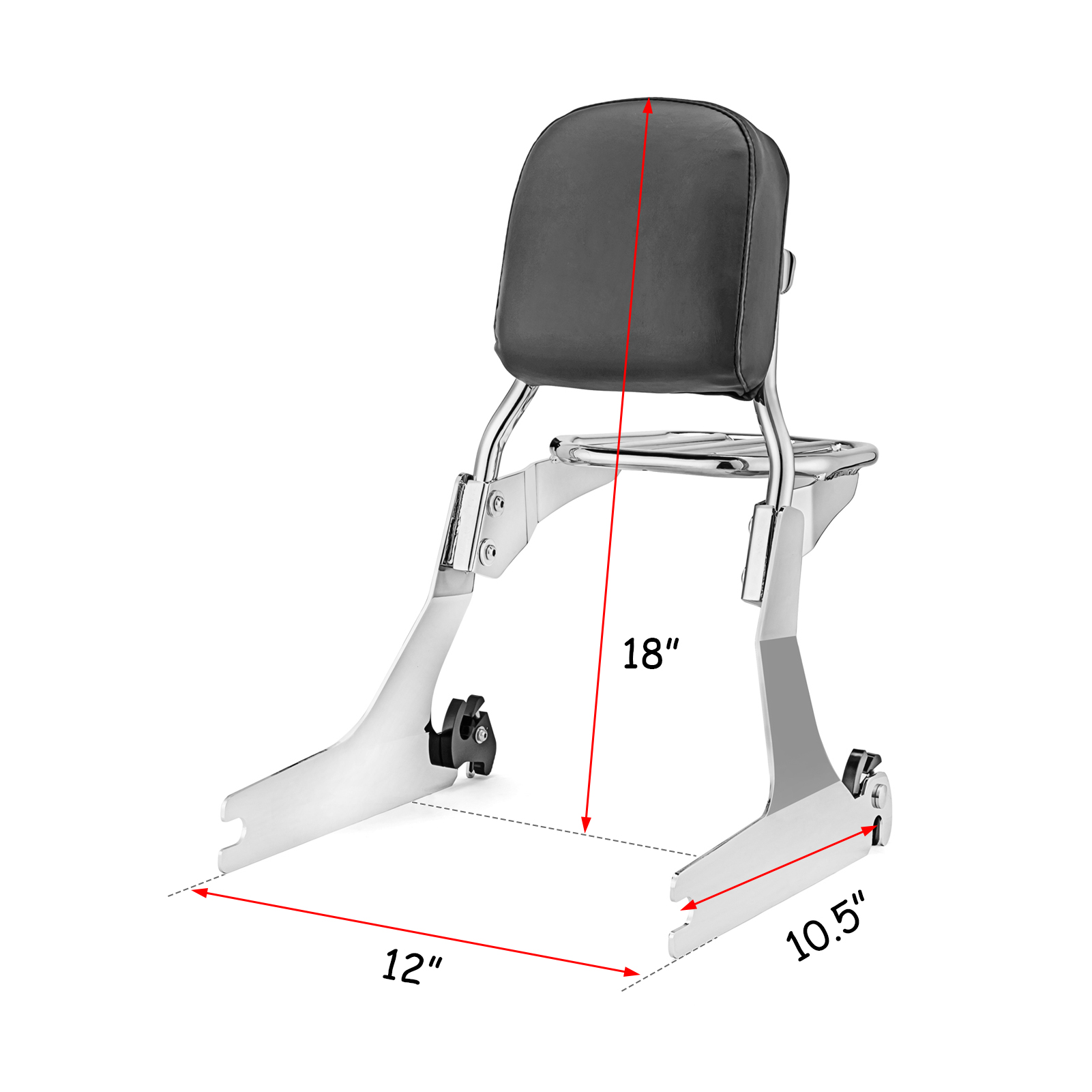 WEISEN - Chrome Passenger Backrest Sissy Bar+Luggage Rack Fits Most 06-17 Harley Dyna