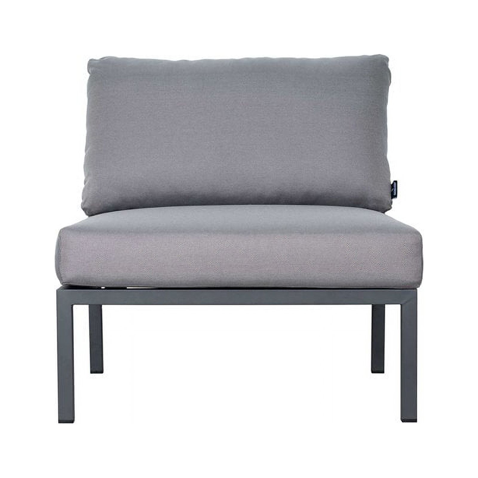 Afuera Living  Modern Aluminum Sectional Armless Chair in Dark Gray and Pebble
