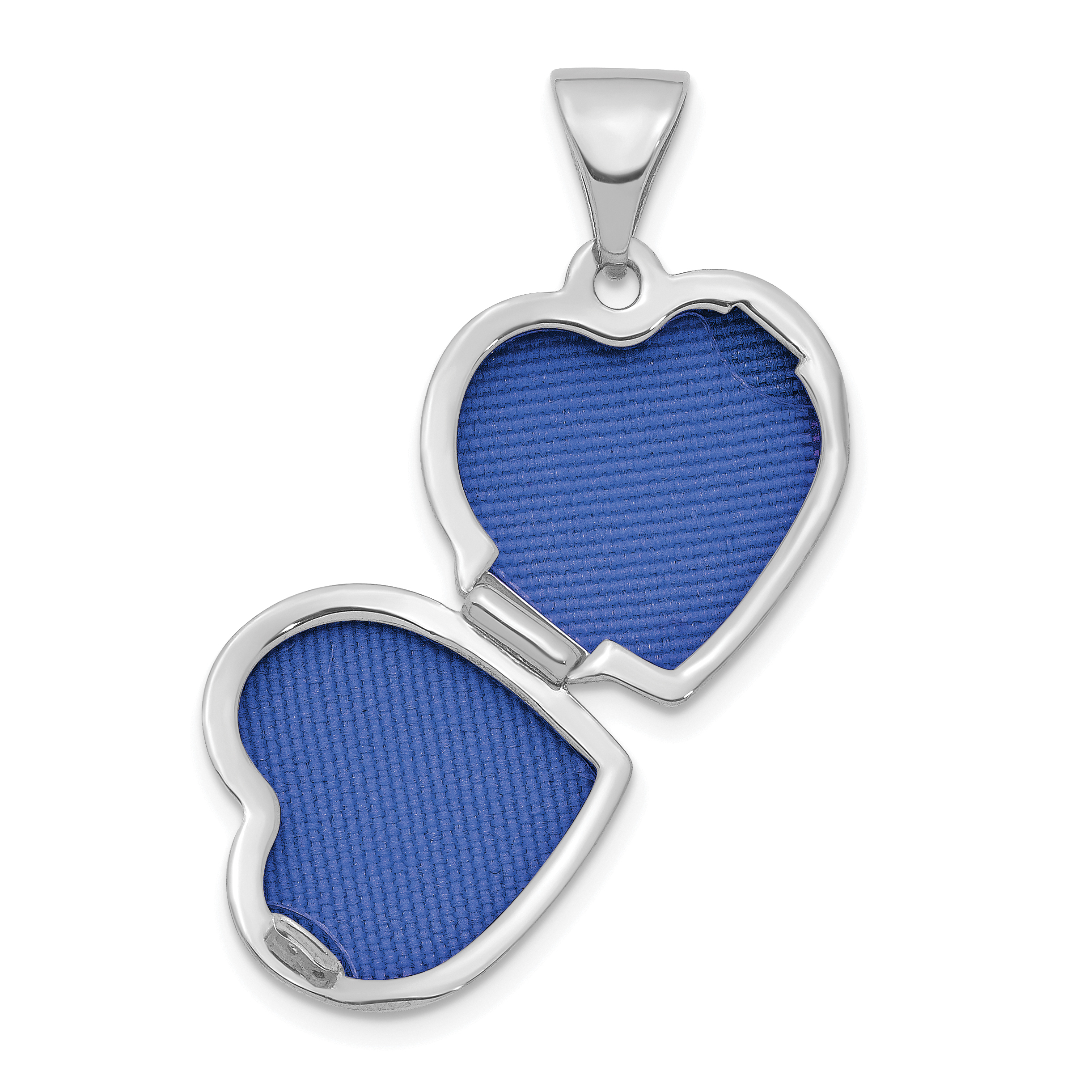 Carat in Karats 14K White Gold Rhodium Plated Heart 13mm Locket Pendant Charm (17.7mm x 12.15mm)