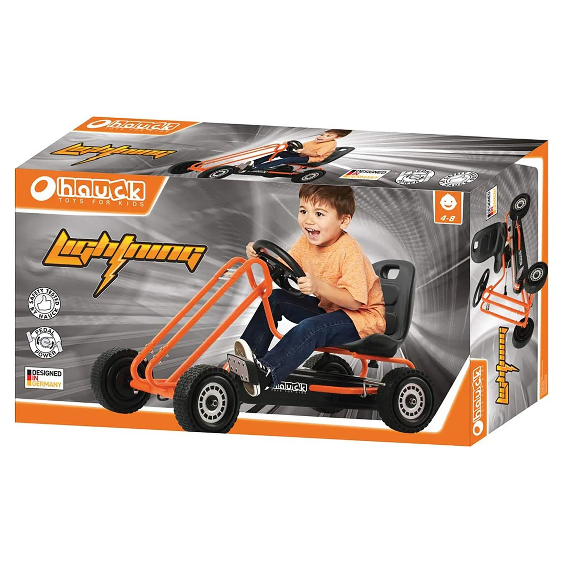 hauck Lightning Pedal Go Kart Car Ride-on Toy with Adjustable Seat