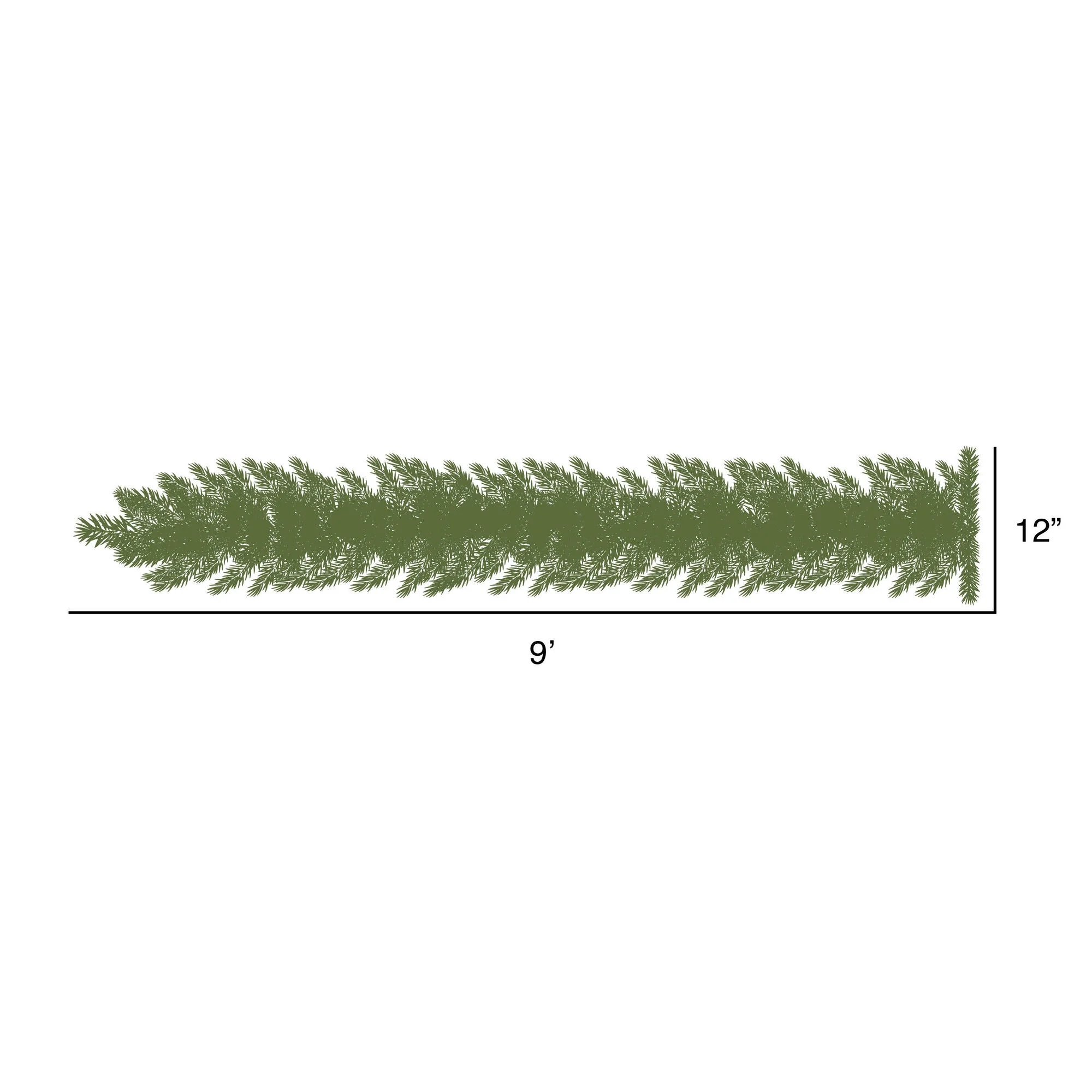 Vickerman 9' Flocked Castle Pine Artificial Christmas Garland, Unlit