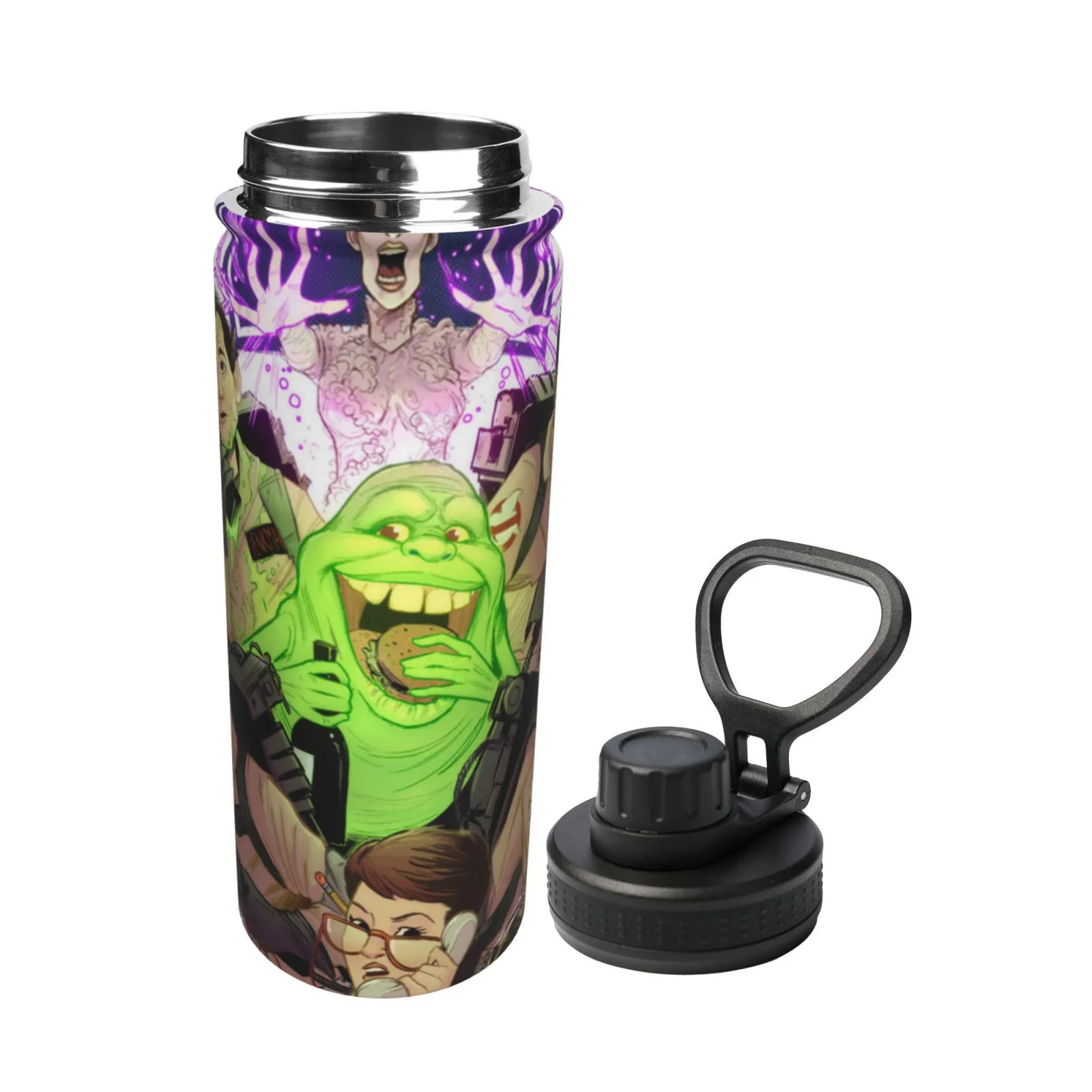 Cartoon-Ghostbusters Sports Insulated Water Bottles Kettle Stainless Steel Portable Cup18OZ For Travel Gym School