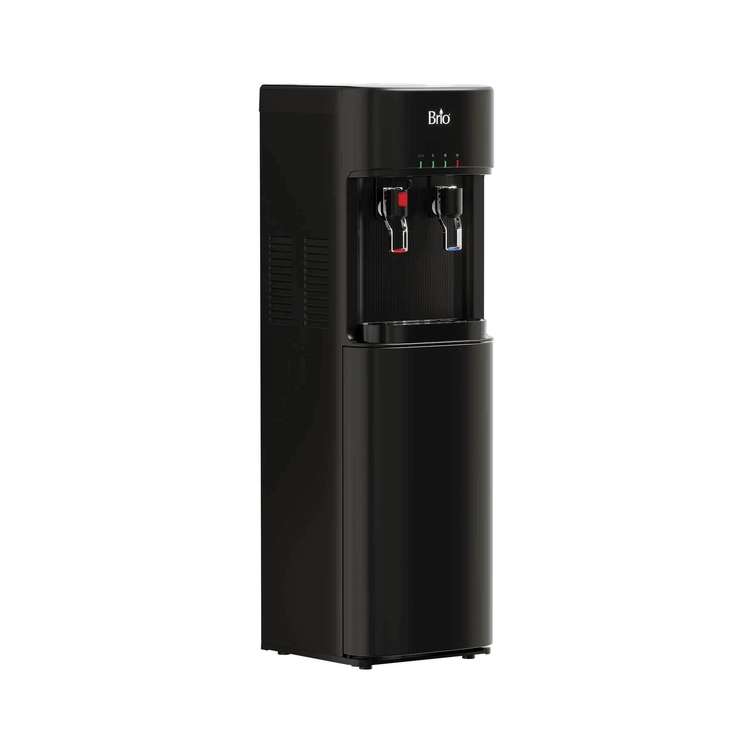 Brio Bottleless Water Dispenser with 3-Stage Filtration, Self-Cleaning, Paddle Dispensing, Hot & Cold, LED Indicator Lights, Black