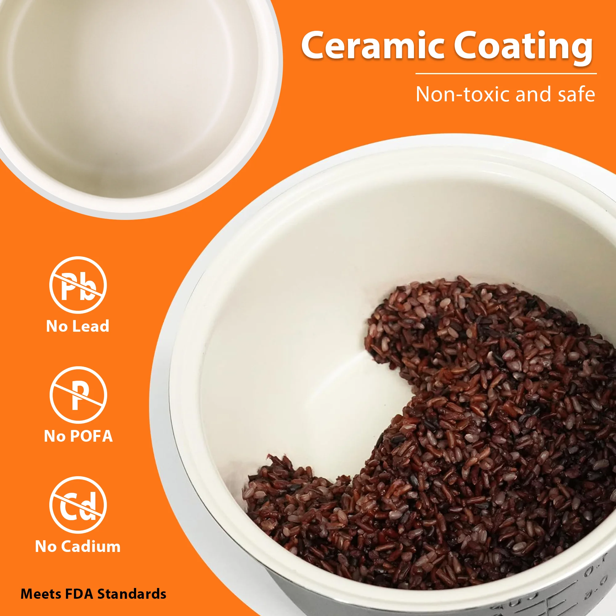 MOOSUM Electric Rice Cooker with One Touch for Asian Japanese Sushi Rice, 5-cup Uncooked, Fast&Convenient Cooker with Steamer, Removable Inner Cover and Auto Warmer, White