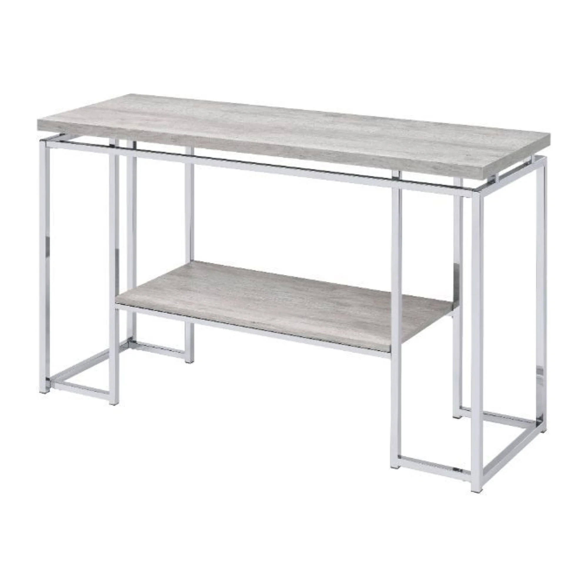 Ergode Sofa Table Natural Oak & Chrome