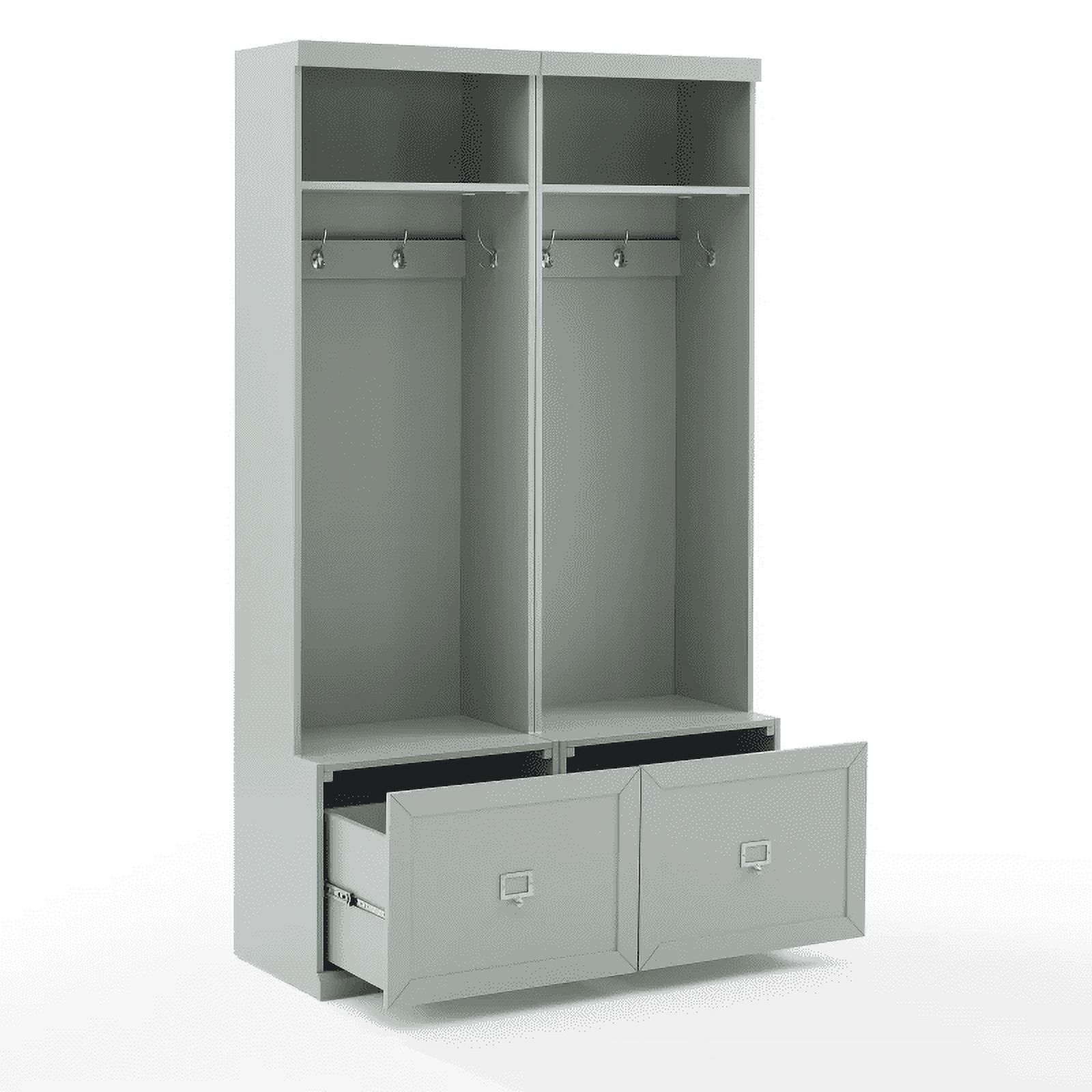 Crosley Furniture Harper Modern Wood Hall Tree Entryway in Gray (Set of 2)