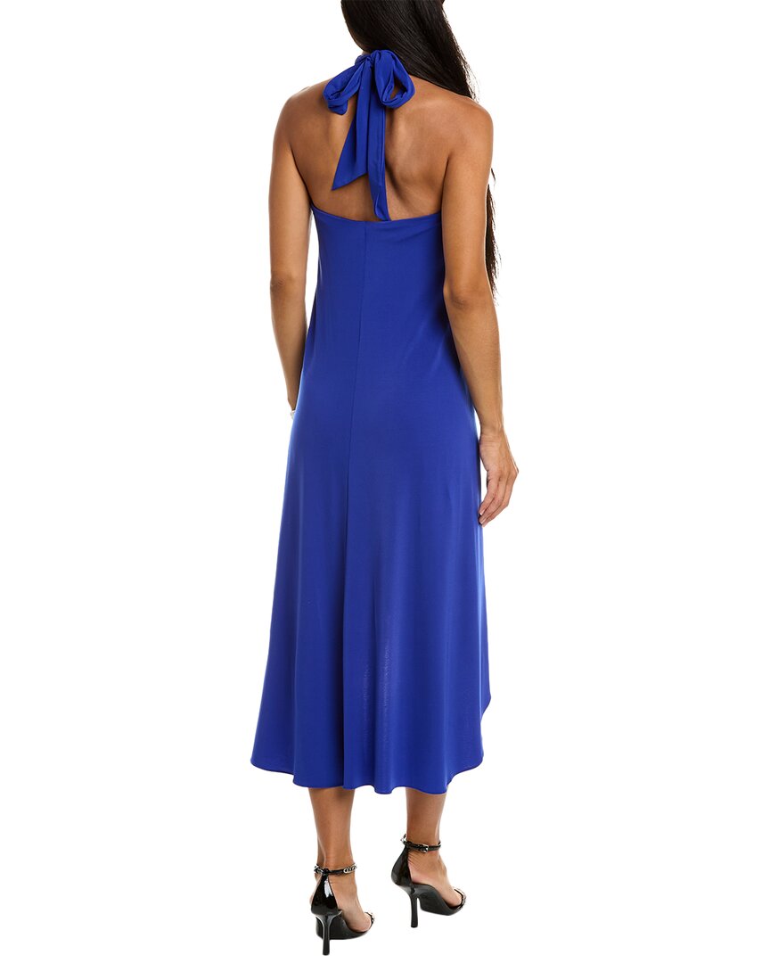 Halston womens  Lulu Midi Dress, 8, Blue