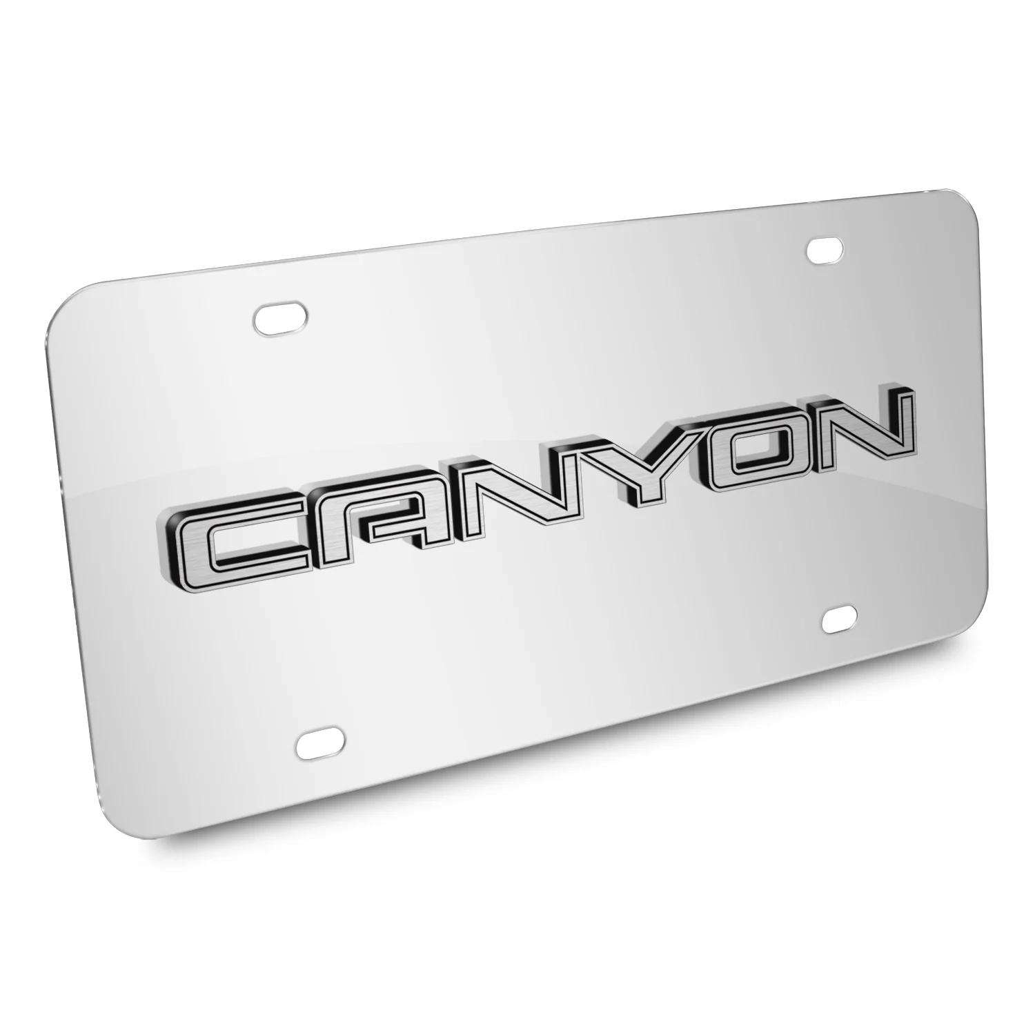 GMC Canyon 3D Nameplate Mirror Chrome Stainless Steel License Plate