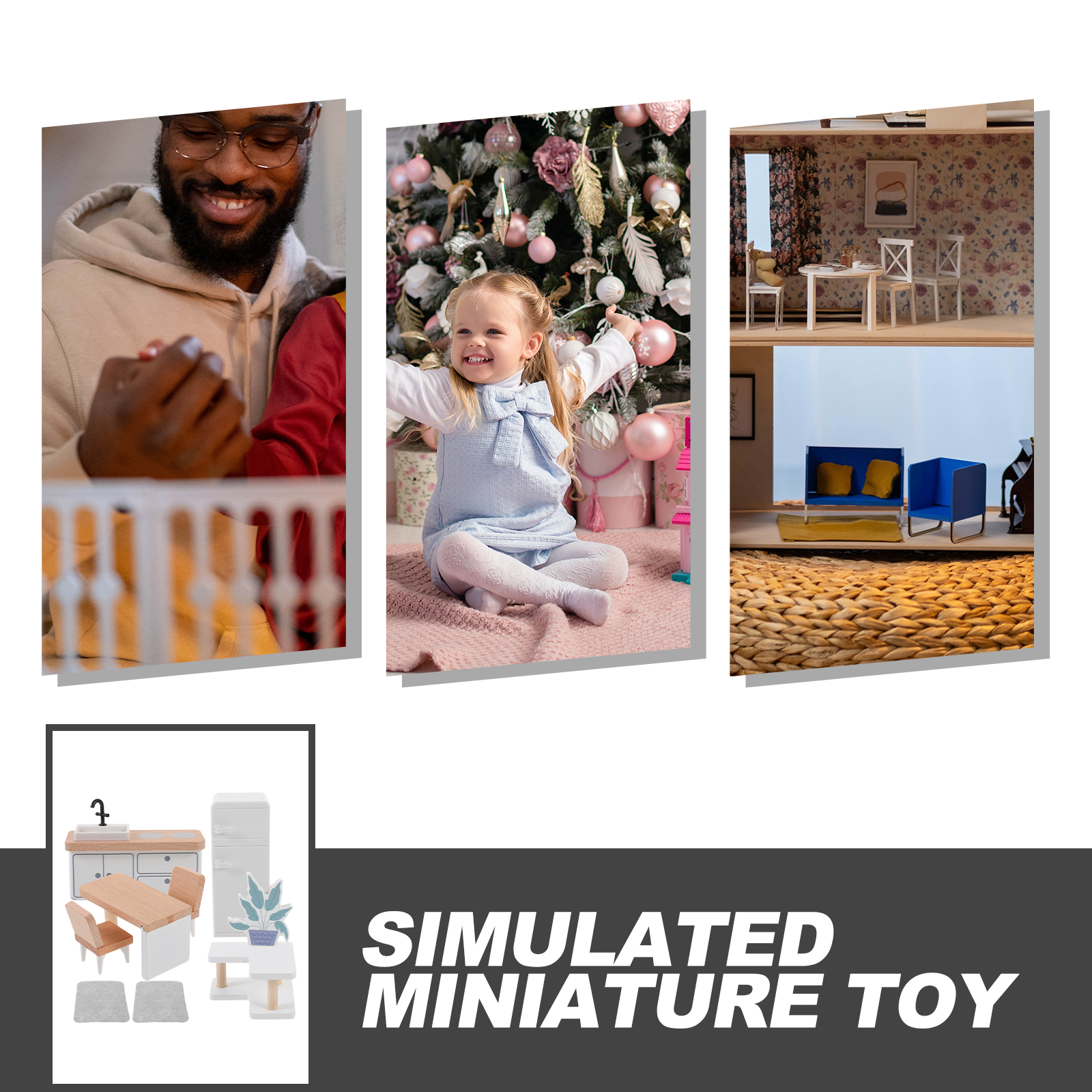 1 Set of Artificial Miniature Toy Mini House Mini House Decor Decorative Mini Kitchen Furniture Model