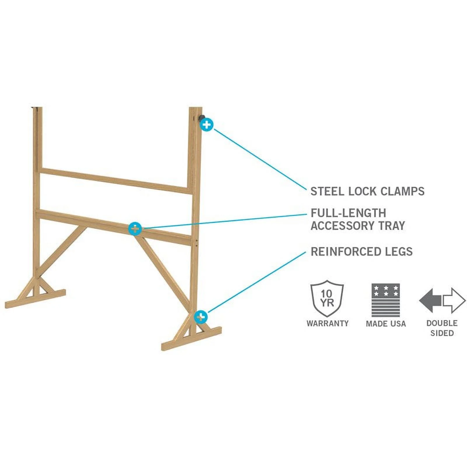 Ghent's Wood 4' x 6' Reversible Cork Bulletin & Whiteboard in Natural