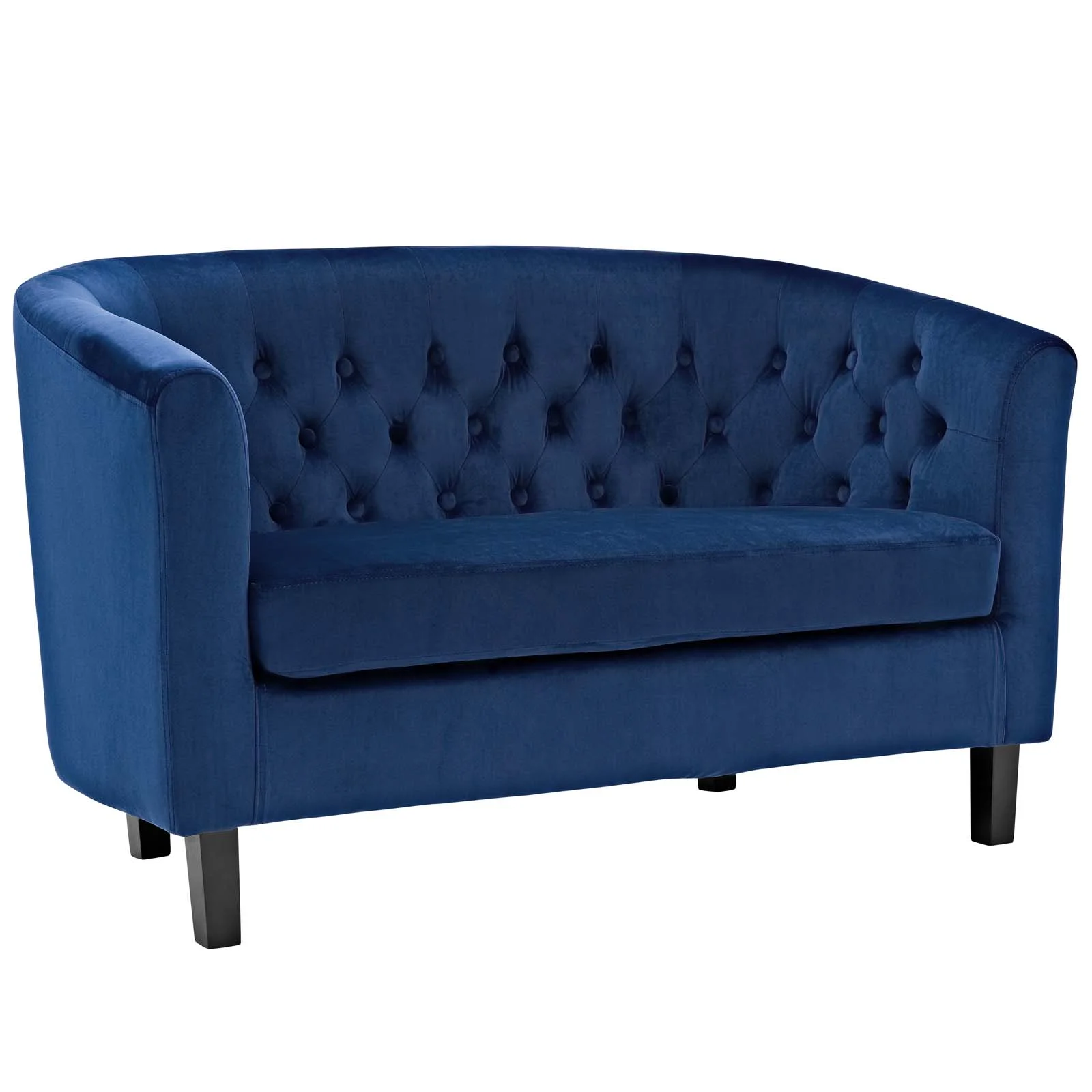 Modway Prospect Performance Velvet Loveseat in Navy